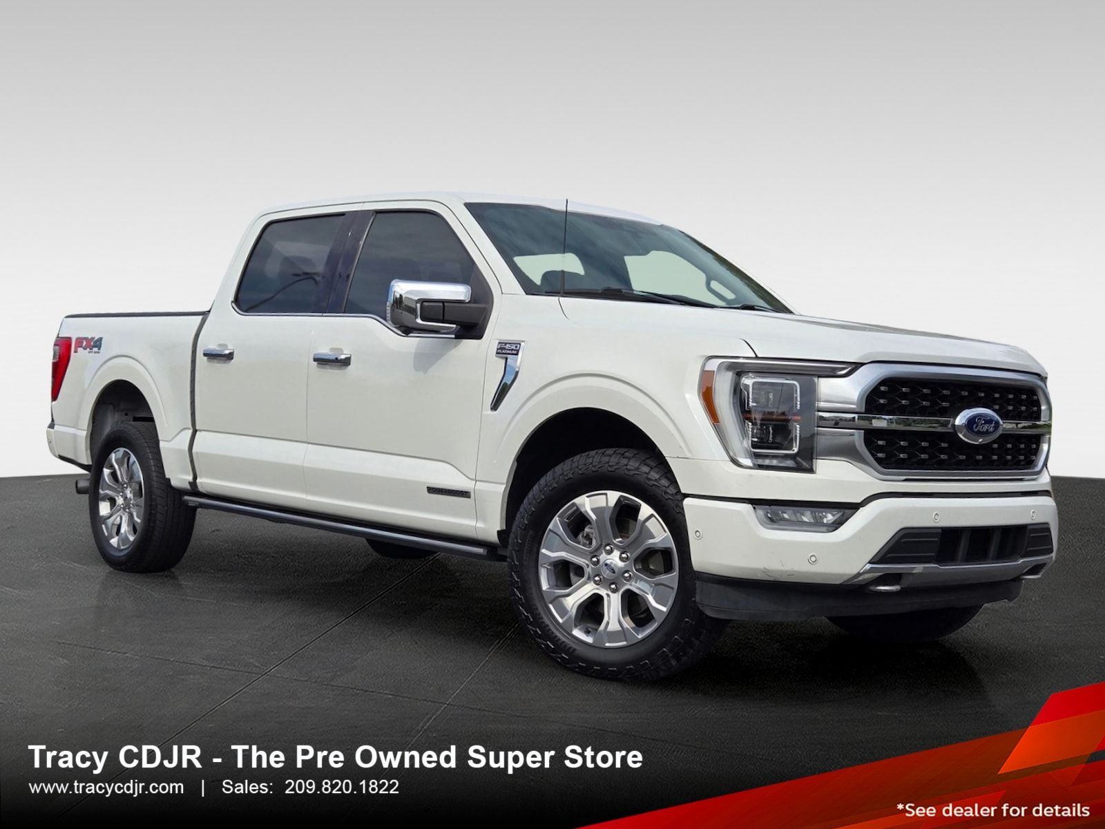White Metallic 2021 Ford F-150 Platinum SuperCrew 4WD Pickup Truck Four-Wheel Drive Automatic