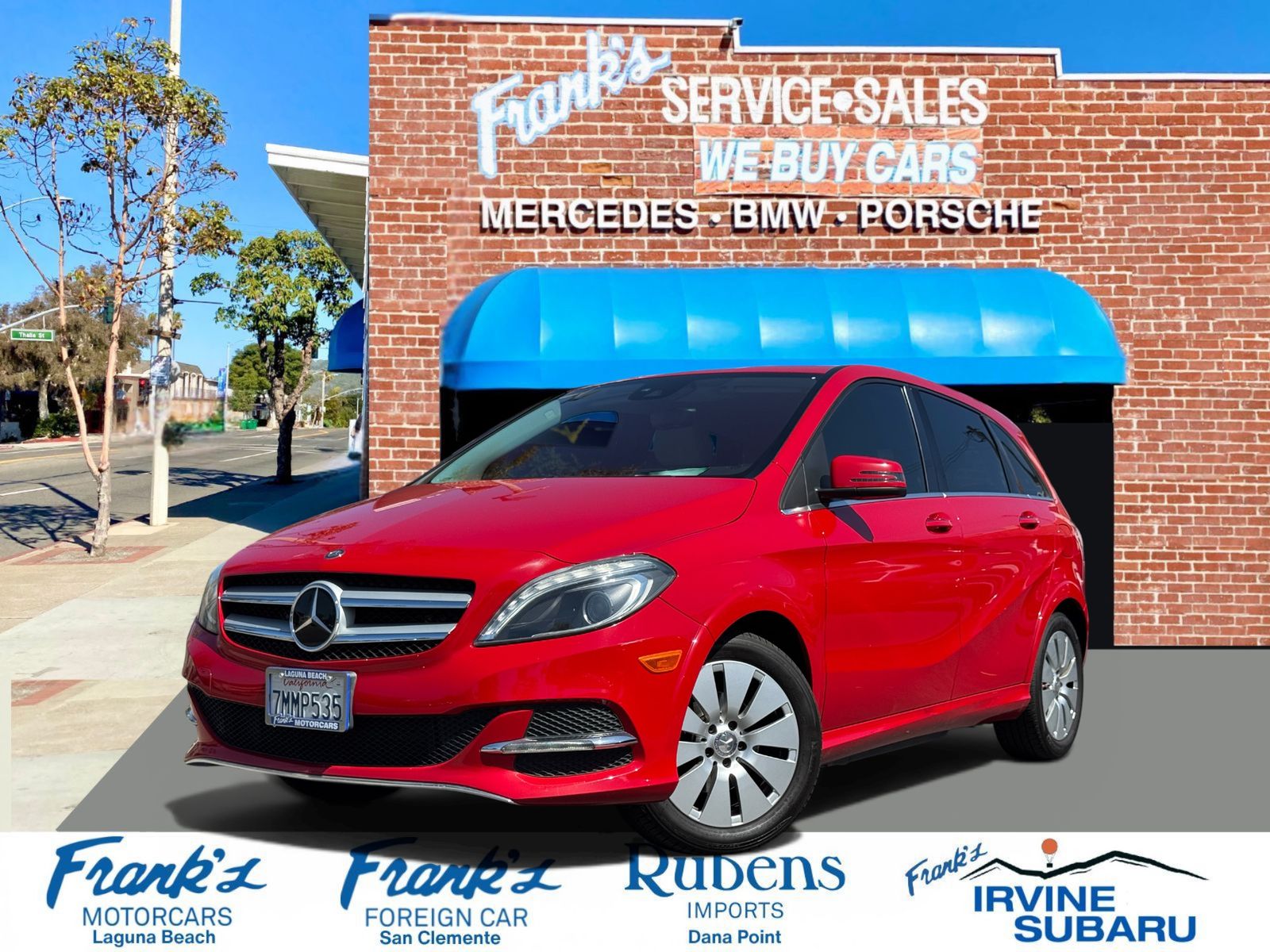 Red 2015 Mercedes-Benz B-Class Electric Drive Wagon Front-Wheel Drive Automatic
