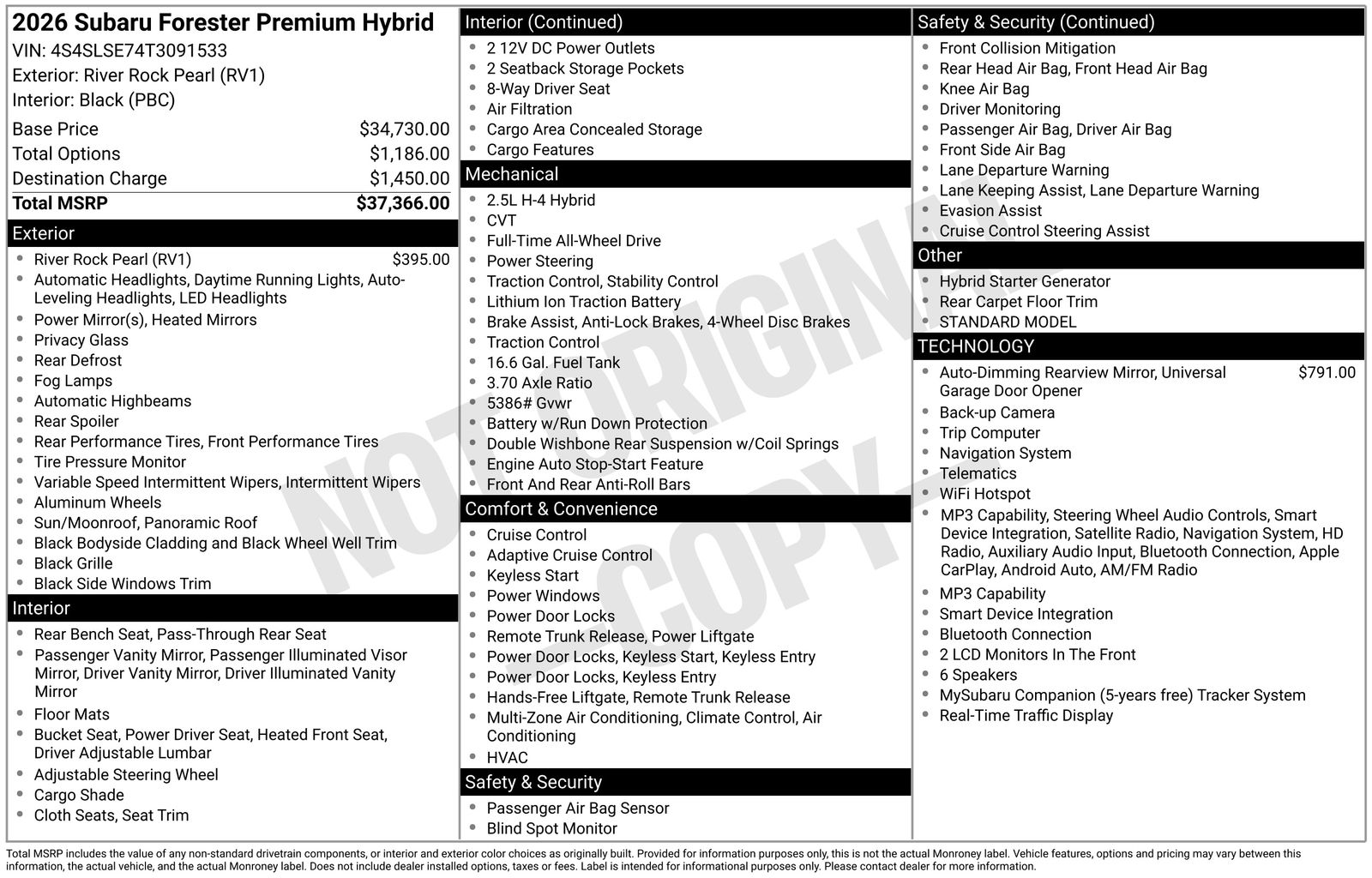 Magnetite Gray Metallic 2026 Subaru Forester Hybrid SUV / Crossover All-Wheel Drive Continuously Variable Transmission
