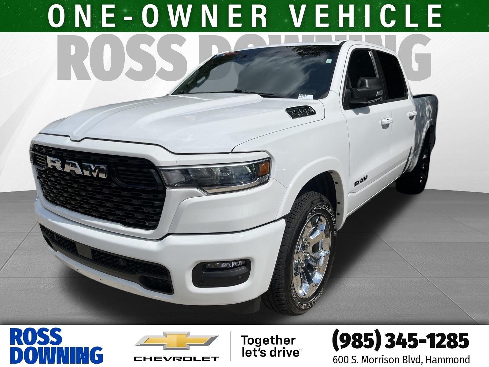 Bright White Clearcoat 2025 RAM 1500 Pickup Truck 4X2 8-Speed Automatic