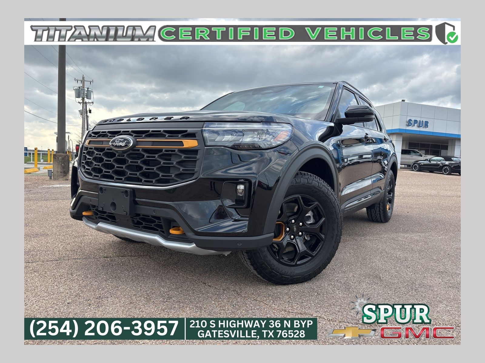 Agate Black Metallic 2026 Ford Explorer Tremor AWD SUV / Crossover All-Wheel Drive Automatic