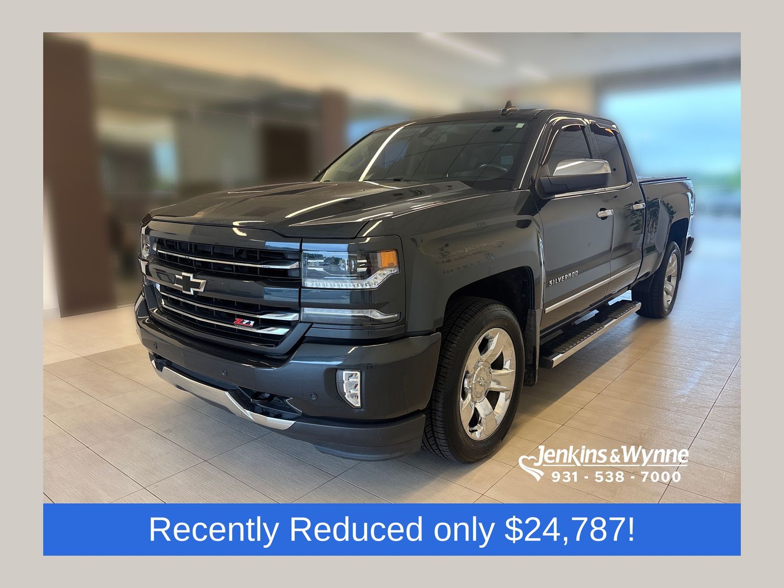 Gray (Graphite Metallic) 2018 Chevrolet Silverado 1500 Pickup Truck Four-Wheel Drive 6-Speed Automatic Overdrive