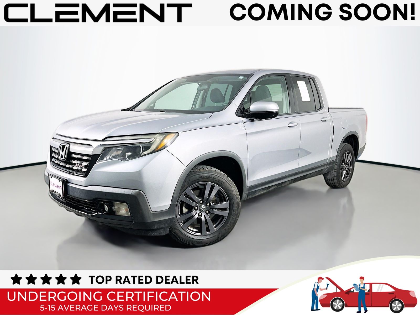 Lunar Silver Metallic 2019 Honda Ridgeline Pickup Truck All-Wheel Drive 6-Speed Automatic