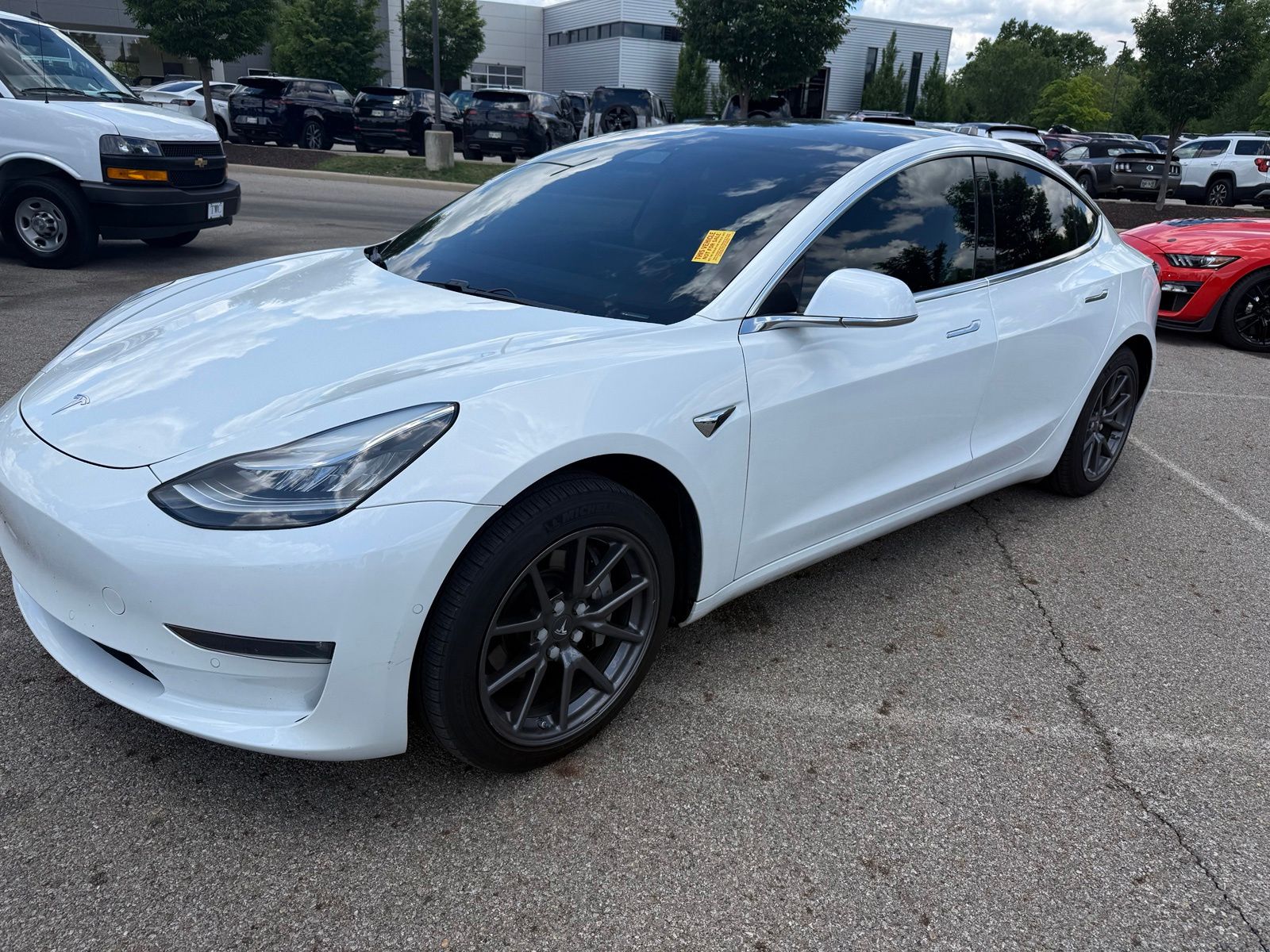 Pearl White Multi-Coat 2019 Tesla Model 3 Long Range AWD Sedan All-Wheel Drive 1-Speed Automatic