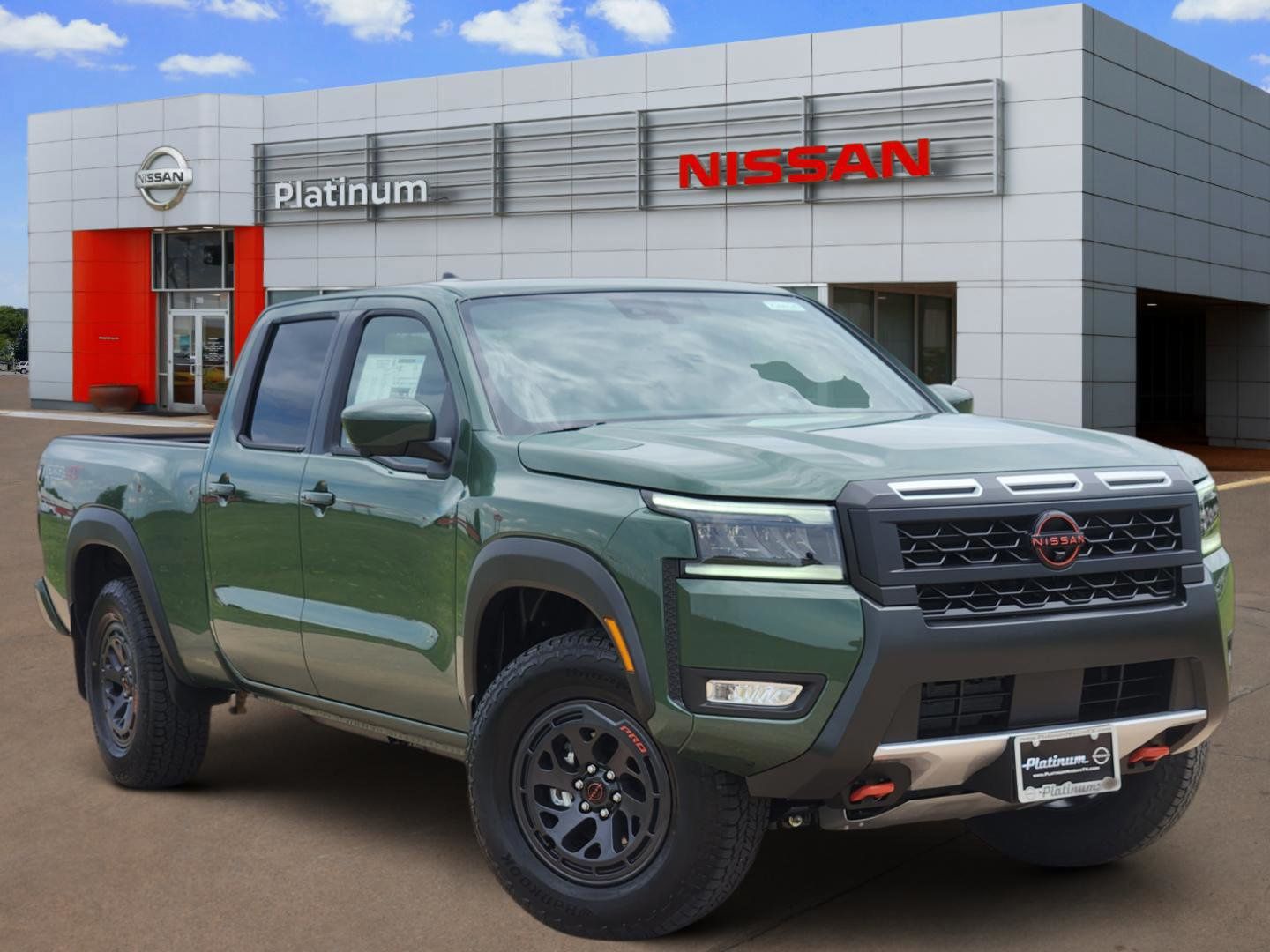 Tactical Green Metallic 2026 Nissan Frontier Pickup Truck Four-Wheel Drive 9-Speed Automatic Overdrive