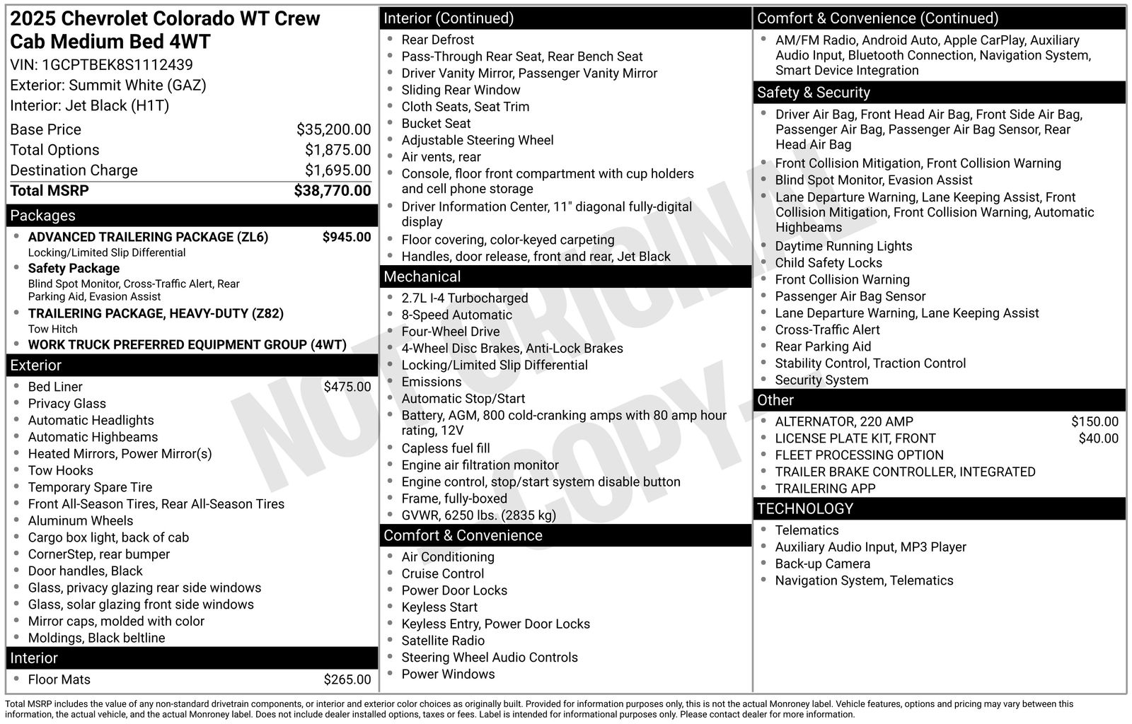Used Car 2025 Chevrolet Colorado  Work Truck For Sale Under $35,000 In Austin, Texas