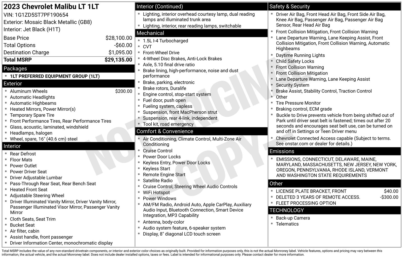 Used Car 2023 Chevrolet Malibu  Lt For Sale Under $20,000 In Austin, Texas