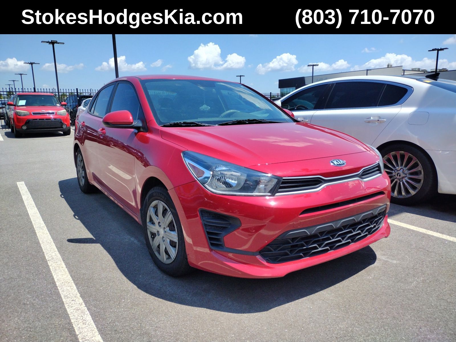 Currant Red 2021 Kia Rio Sedan Front-Wheel Drive Continuously Variable Transmission