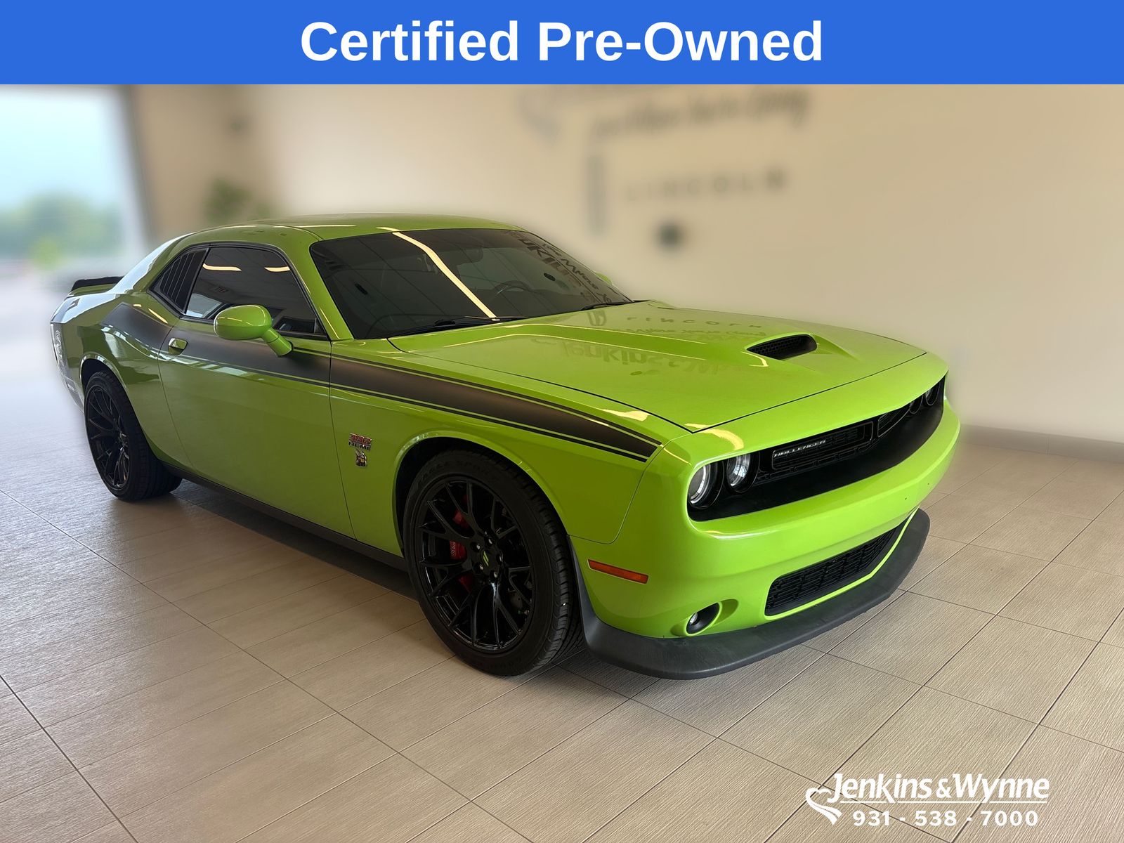 Green (Sublime Pearl Coat) 2015 Dodge Challenger Coupe Rear-Wheel Drive 6-Speed Manual