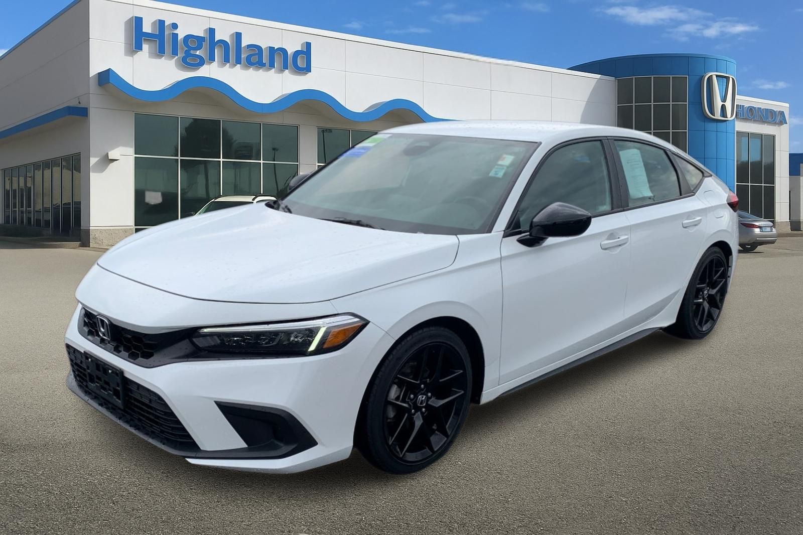 Platinum White 2023 Honda Civic Hatchback Sport FWD Hatchback Front-Wheel Drive Continuously Variable Transmission