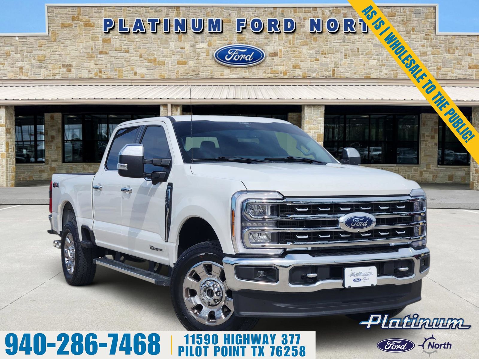 White Metallic 2024 Ford F-250 Super Duty Lariat Crew Cab 4WD Pickup Truck Four-Wheel Drive Automatic