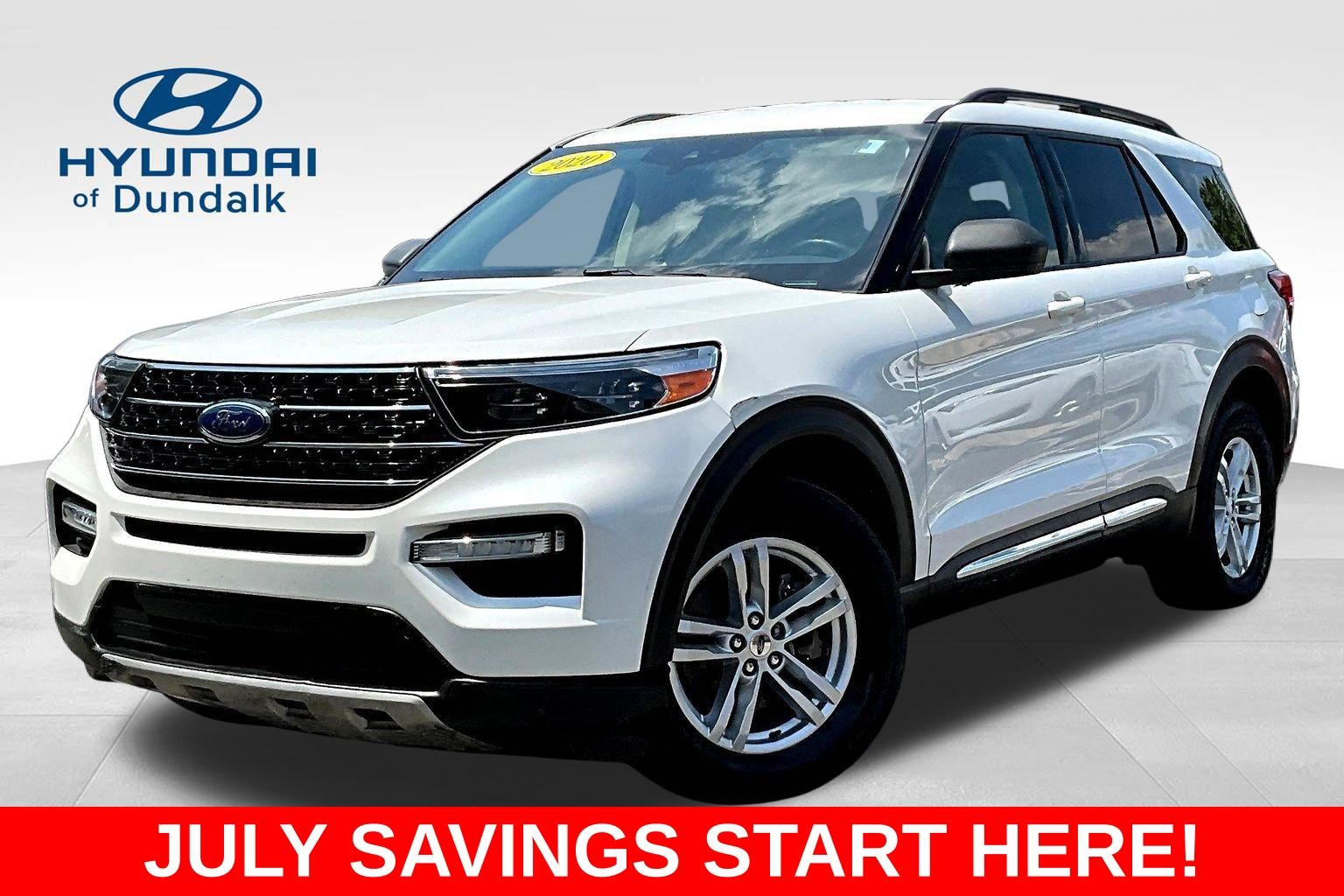 White Metallic 2020 Ford Explorer SUV / Crossover All-Wheel Drive Automatic