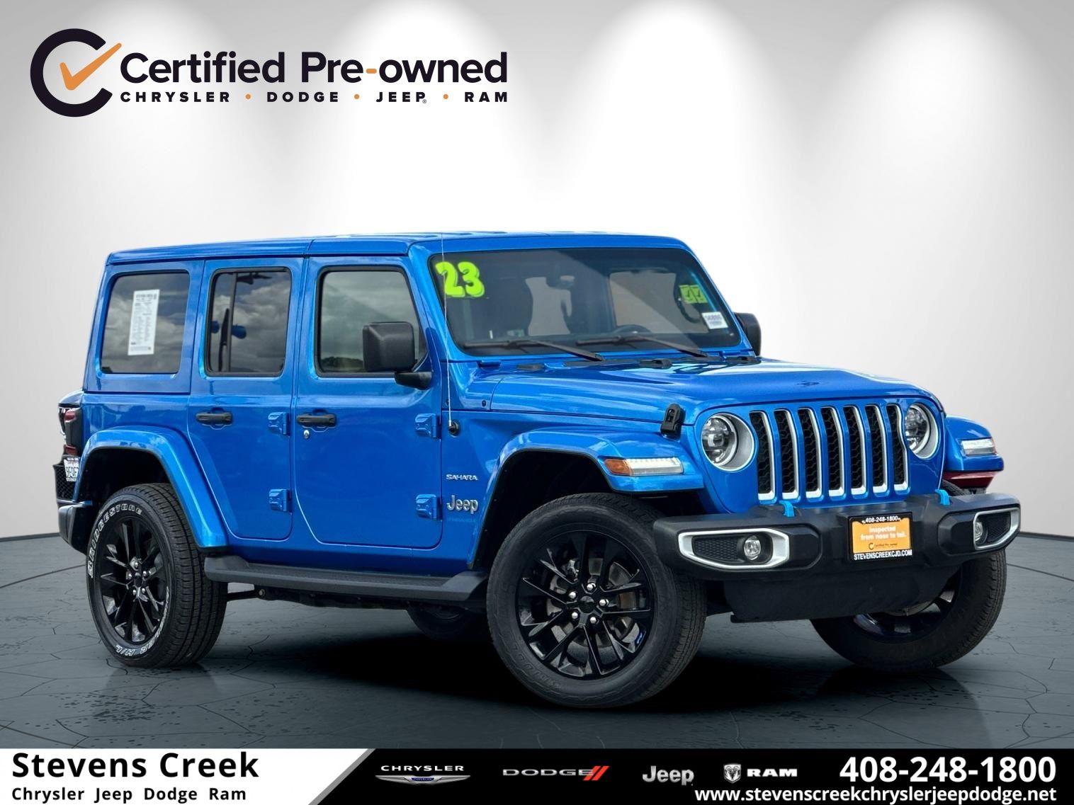 Hydro Blue Pearl Coat 2023 Jeep Wrangler 4xe Sahara 4WD SUV / Crossover Four-Wheel Drive 8-Speed Automatic