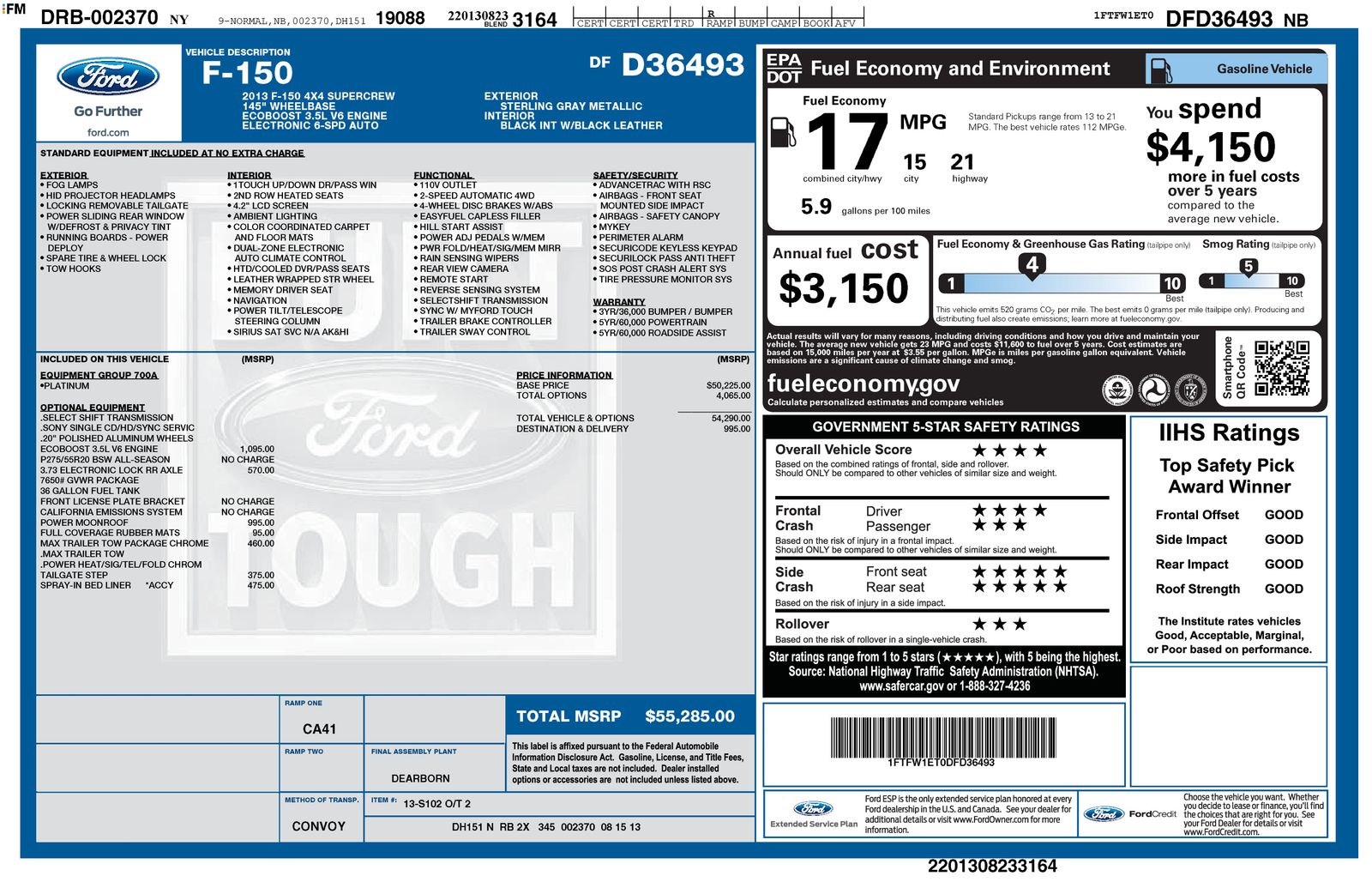 Used Car 2013 Ford F-150  Platinum For Sale Under $20,000 In Austin, Texas