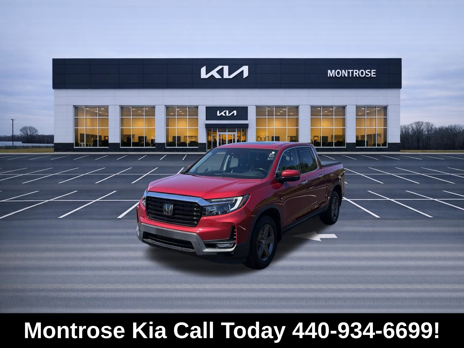 Radiant Red Metallic II 2022 Honda Ridgeline Pickup Truck All-Wheel Drive 9-Speed Automatic