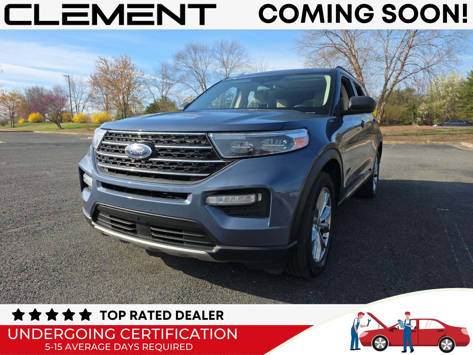 Blue Metallic 2021 Ford Explorer XLT AWD SUV / Crossover All-Wheel Drive Automatic