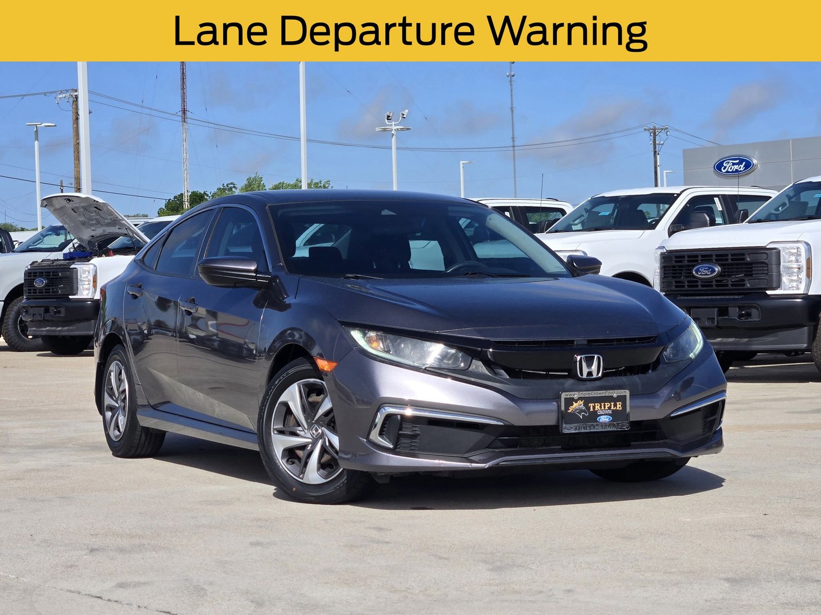 Gray 2021 Honda Civic LX FWD Sedan Front-Wheel Drive Continuously Variable Transmission