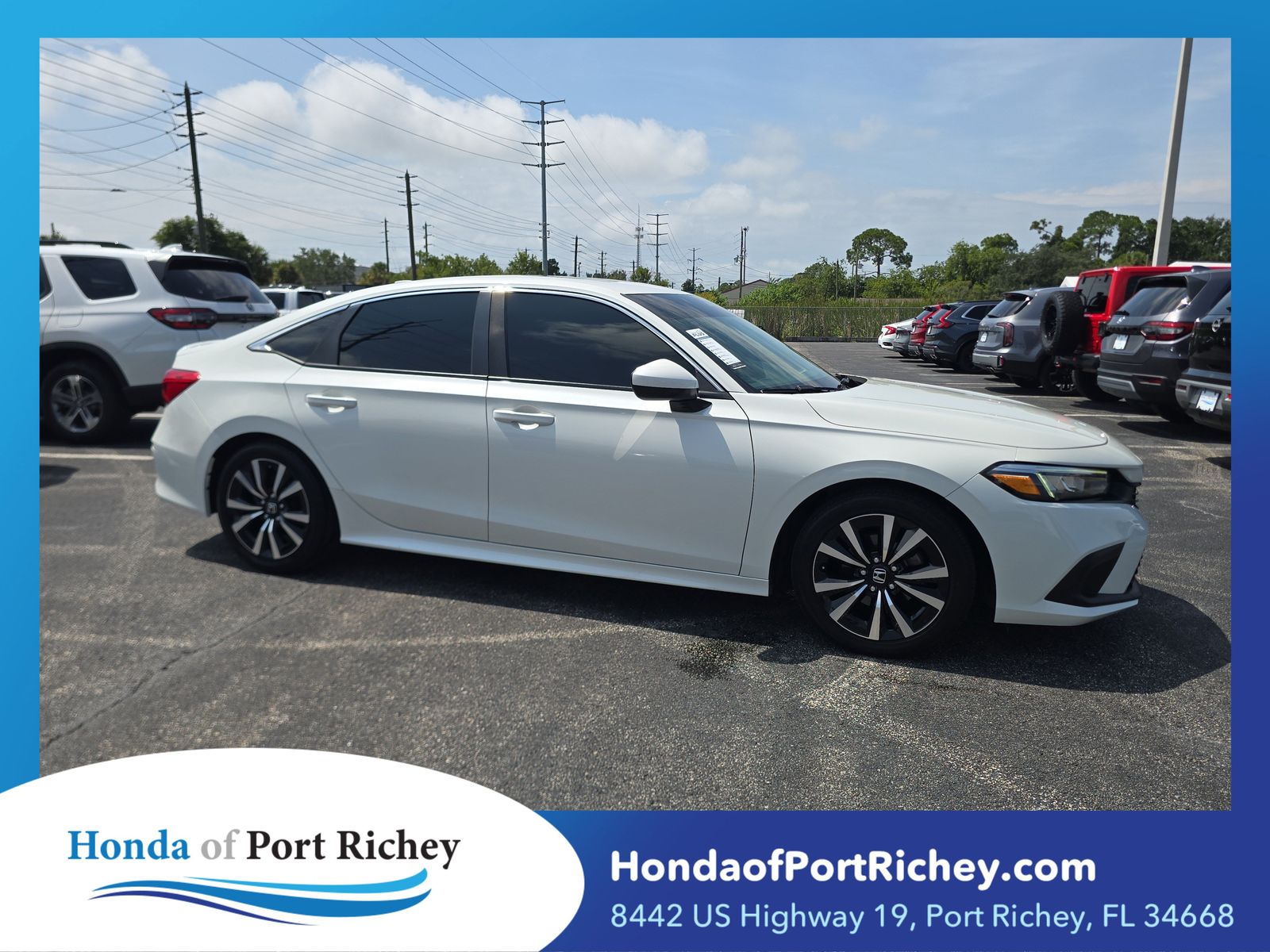 Platinum White Pearl 2023 Honda Civic Sedan Front-Wheel Drive Continuously Variable Transmission