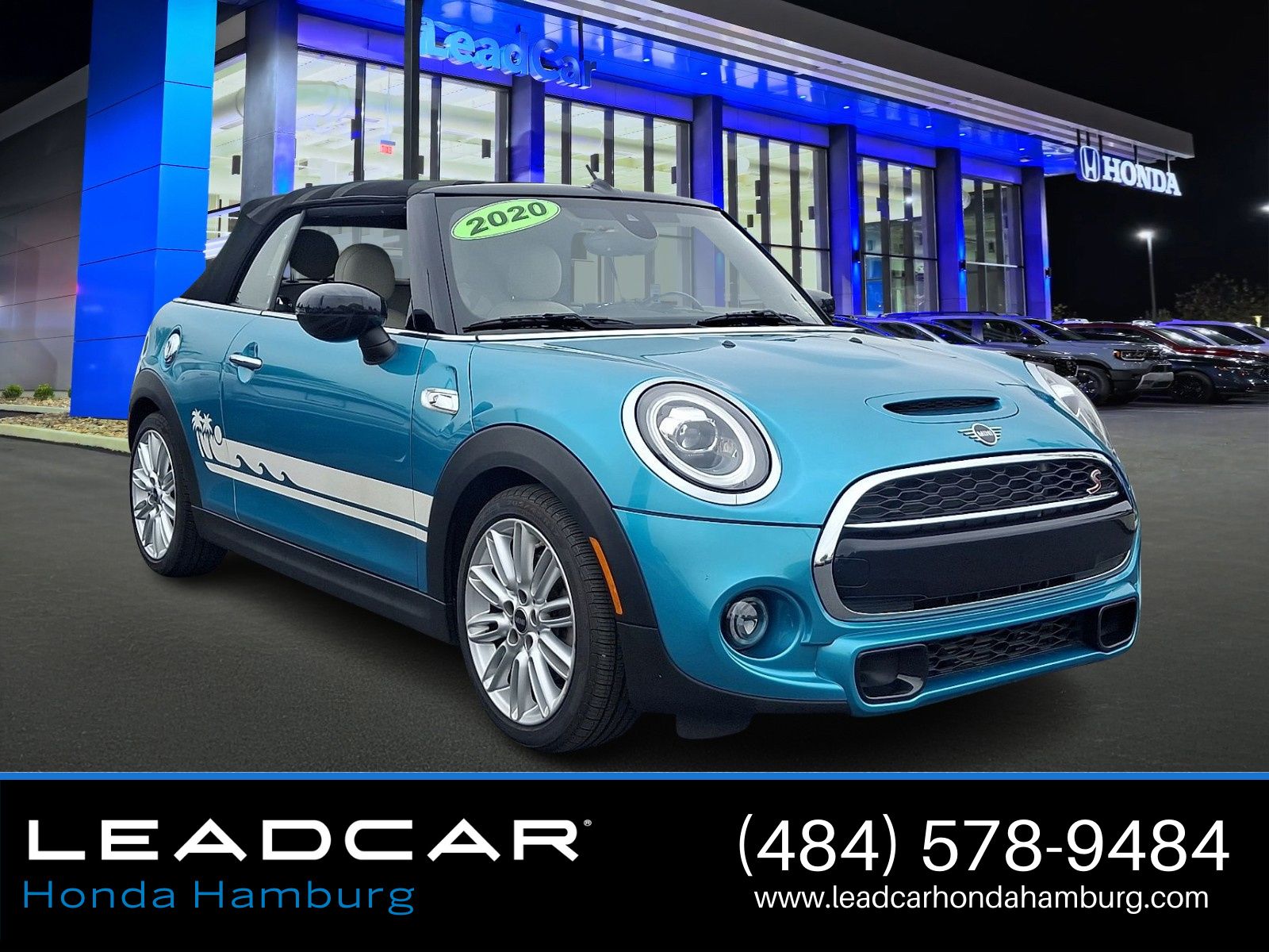 Teal (Aqua) 2020 MINI Cooper Convertible Front-Wheel Drive Automatic