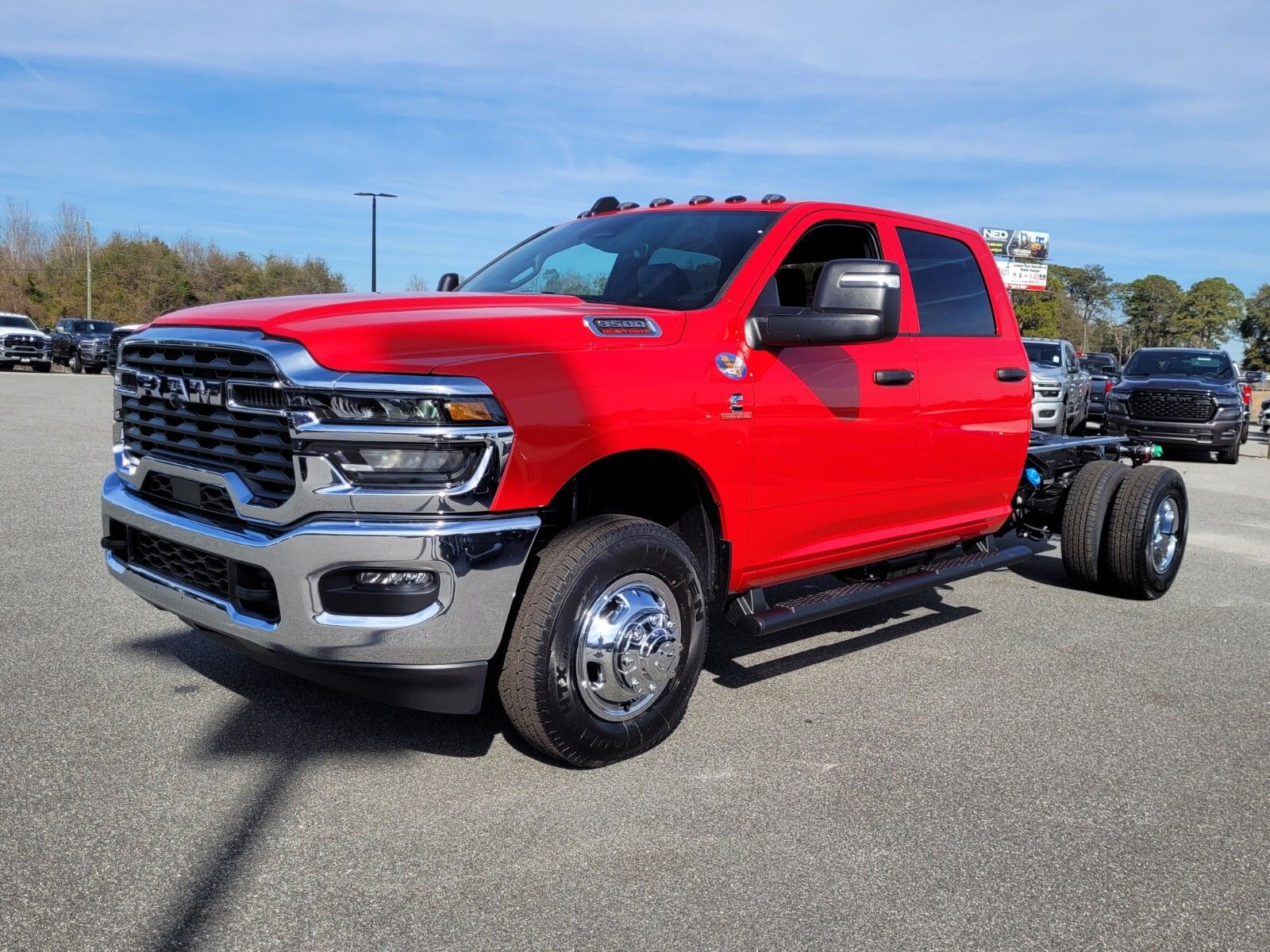 Flame Red Clearcoat 2026 RAM 3500 Chassis Tradesman Crew Cab LB DRW 4WD Pickup Truck Four-Wheel Drive 8-Speed Automatic
