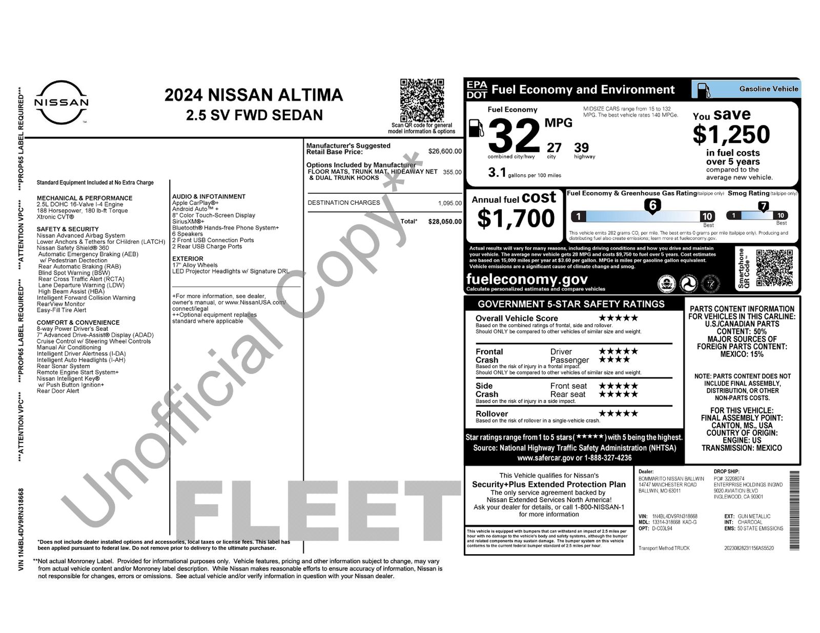 Used Car 2024 Nissan Altima  2.5 Sv For Sale Under $20,000 In Austin, Texas