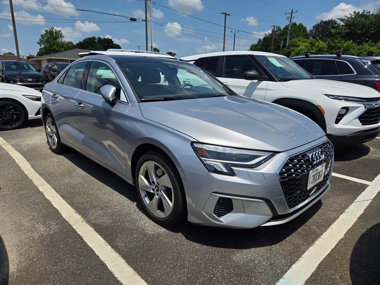 Silver 2024 Audi A3 Sedan Front-Wheel Drive 7-Speed Automatic