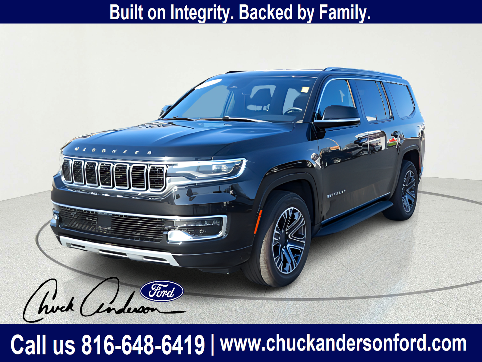 Diamond Black Crystal Pearlcoat 2023 Jeep Wagoneer SUV / Crossover Four-Wheel Drive 8-Speed Automatic
