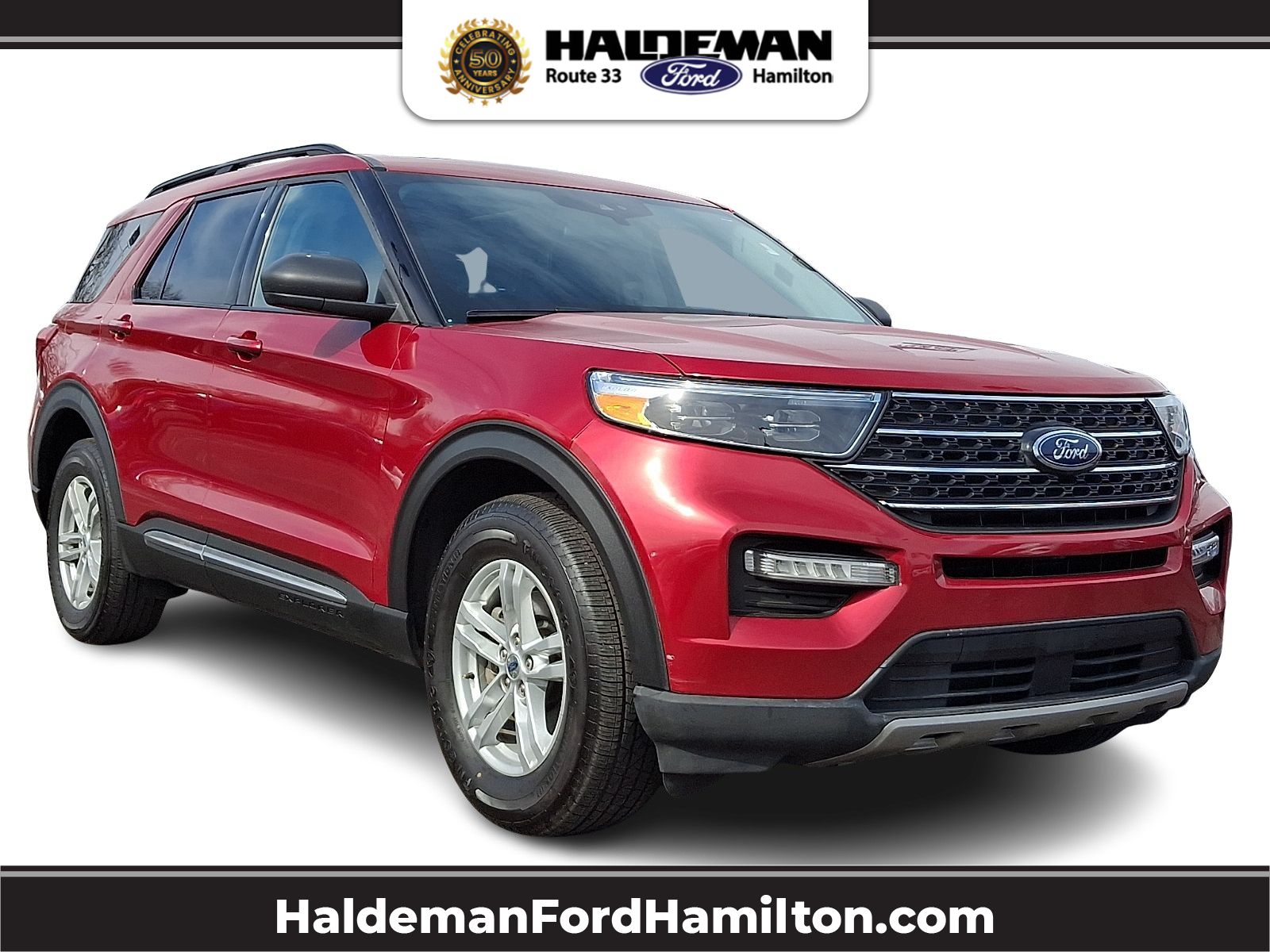 Red Metallic 2022 Ford Explorer XLT AWD SUV / Crossover All-Wheel Drive Automatic