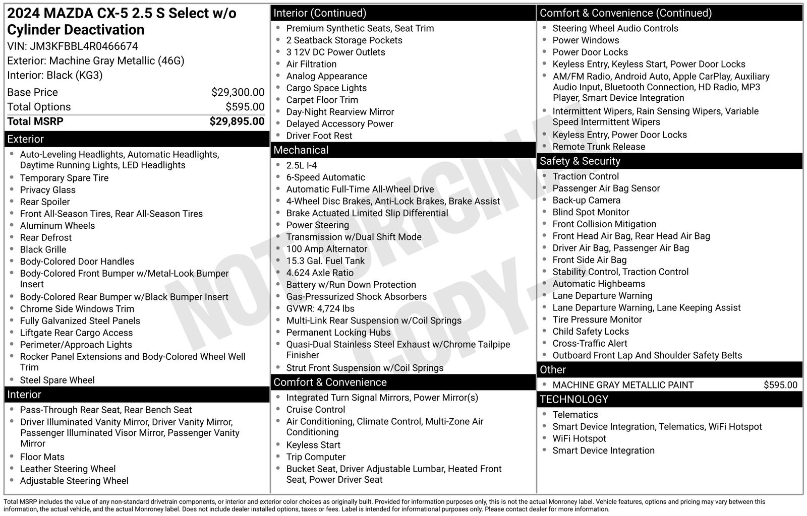 Used Car 2024 Mazda Cx-5  2.5 S Select Package For Sale Under $30,000 In Austin, Texas