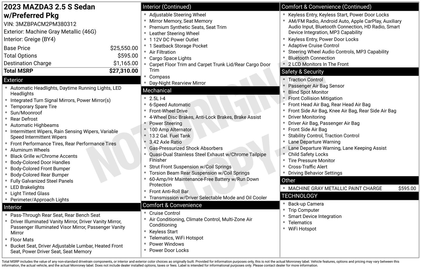 Used Car 2023 Mazda Mazda3  2.5 S Preferred Package For Sale Under $15,000 In Austin, Texas