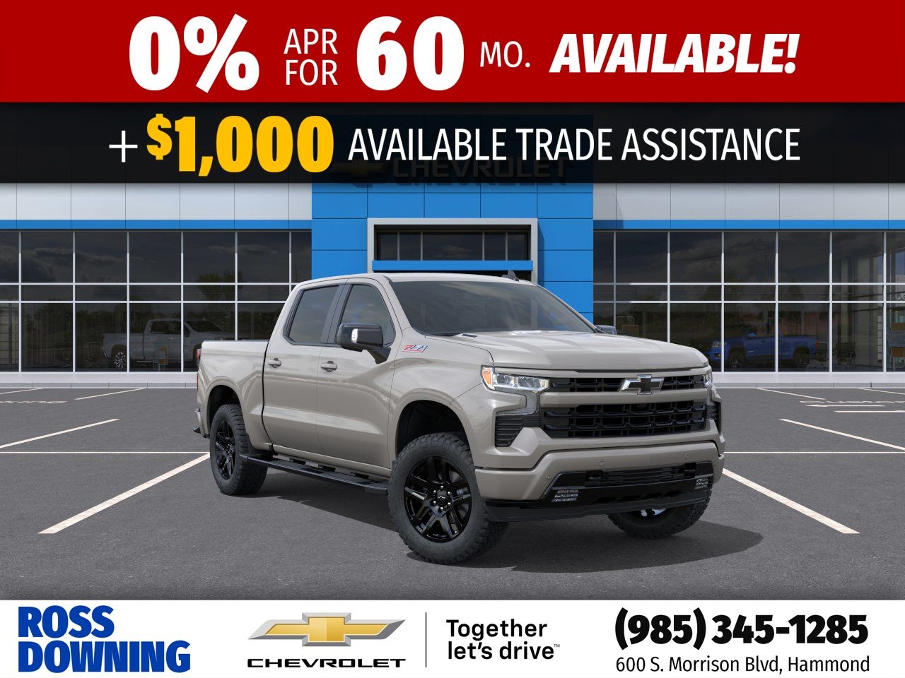 White Sands 2026 Chevrolet Silverado 1500 RST Crew Cab 4WD Pickup Truck Four-Wheel Drive Automatic