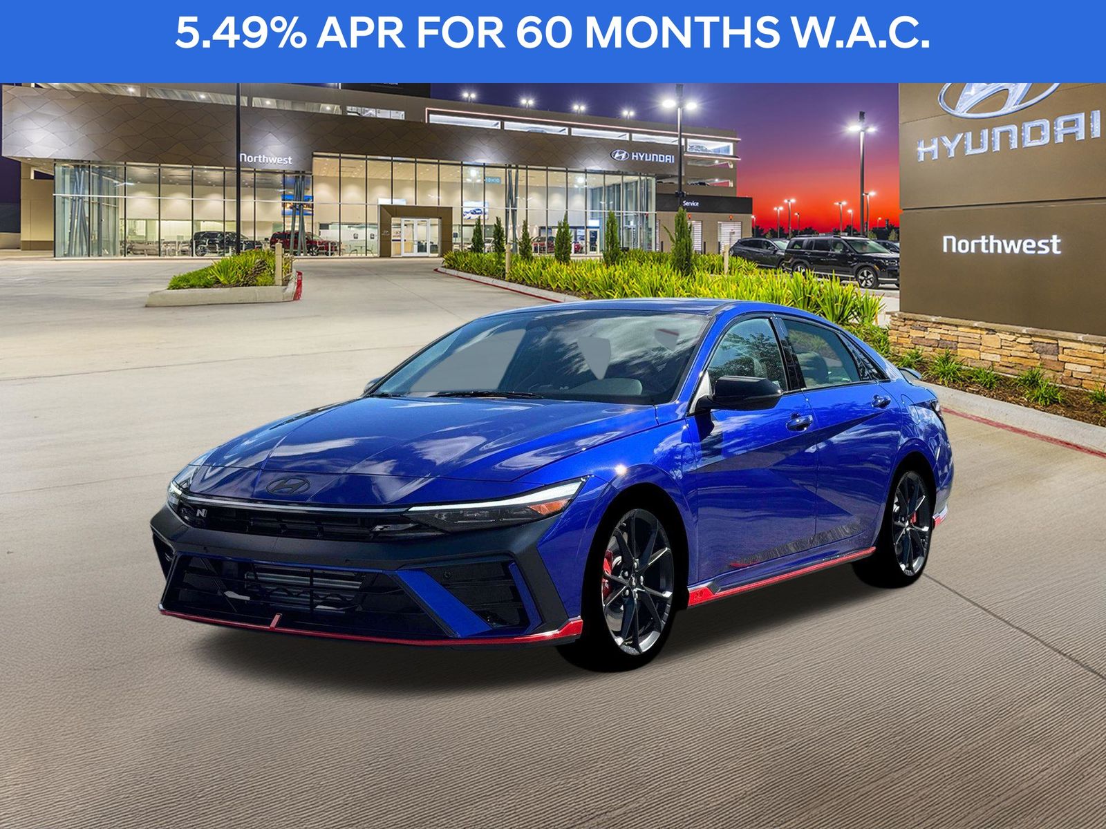 Blue 2026 Hyundai Elantra N Sedan Front-Wheel Drive 8-Speed Automatic