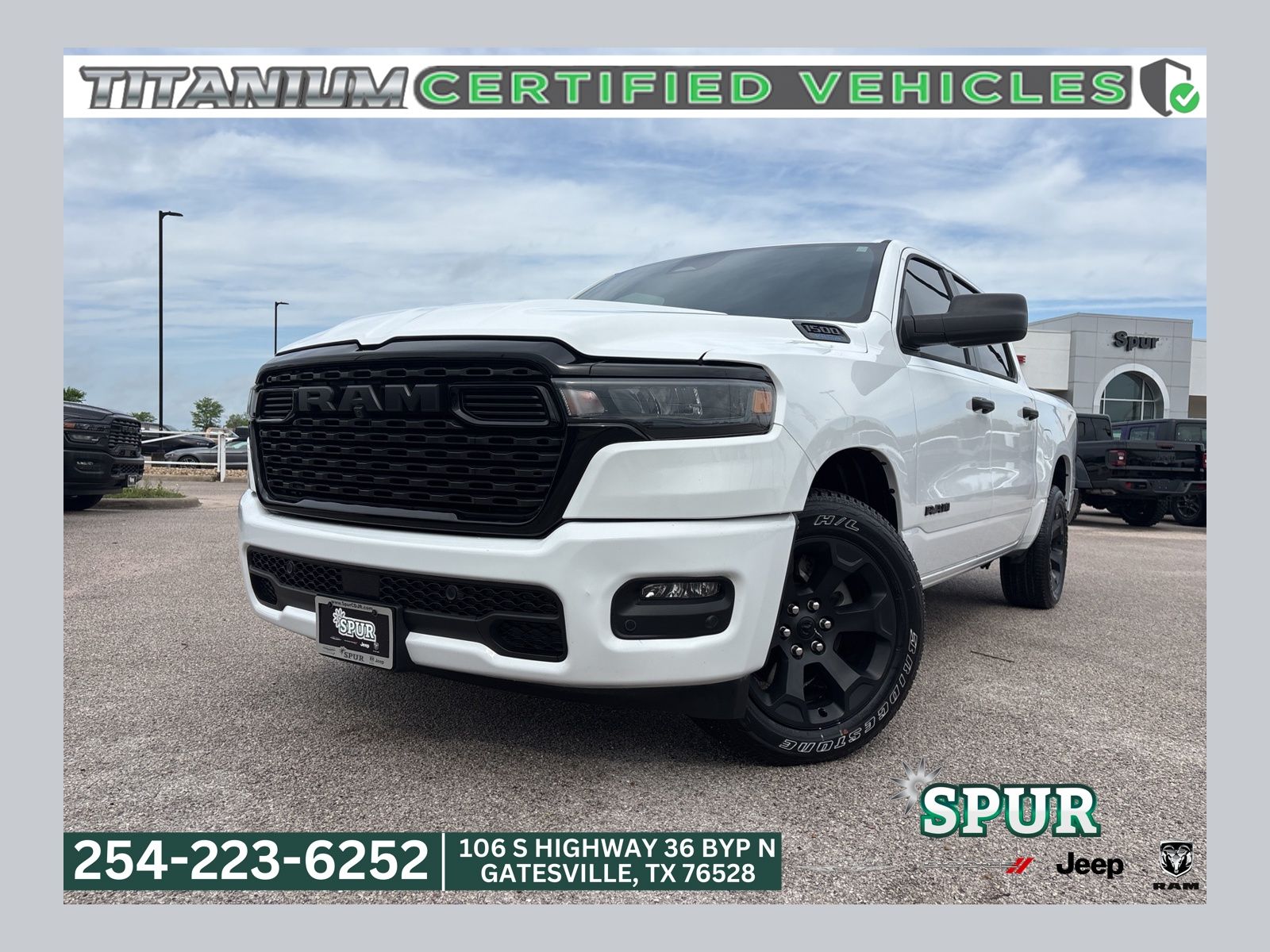 Bright White Clearcoat 2025 RAM 1500 Tradesman Crew Cab RWD Pickup Truck 4X2 8-Speed Automatic