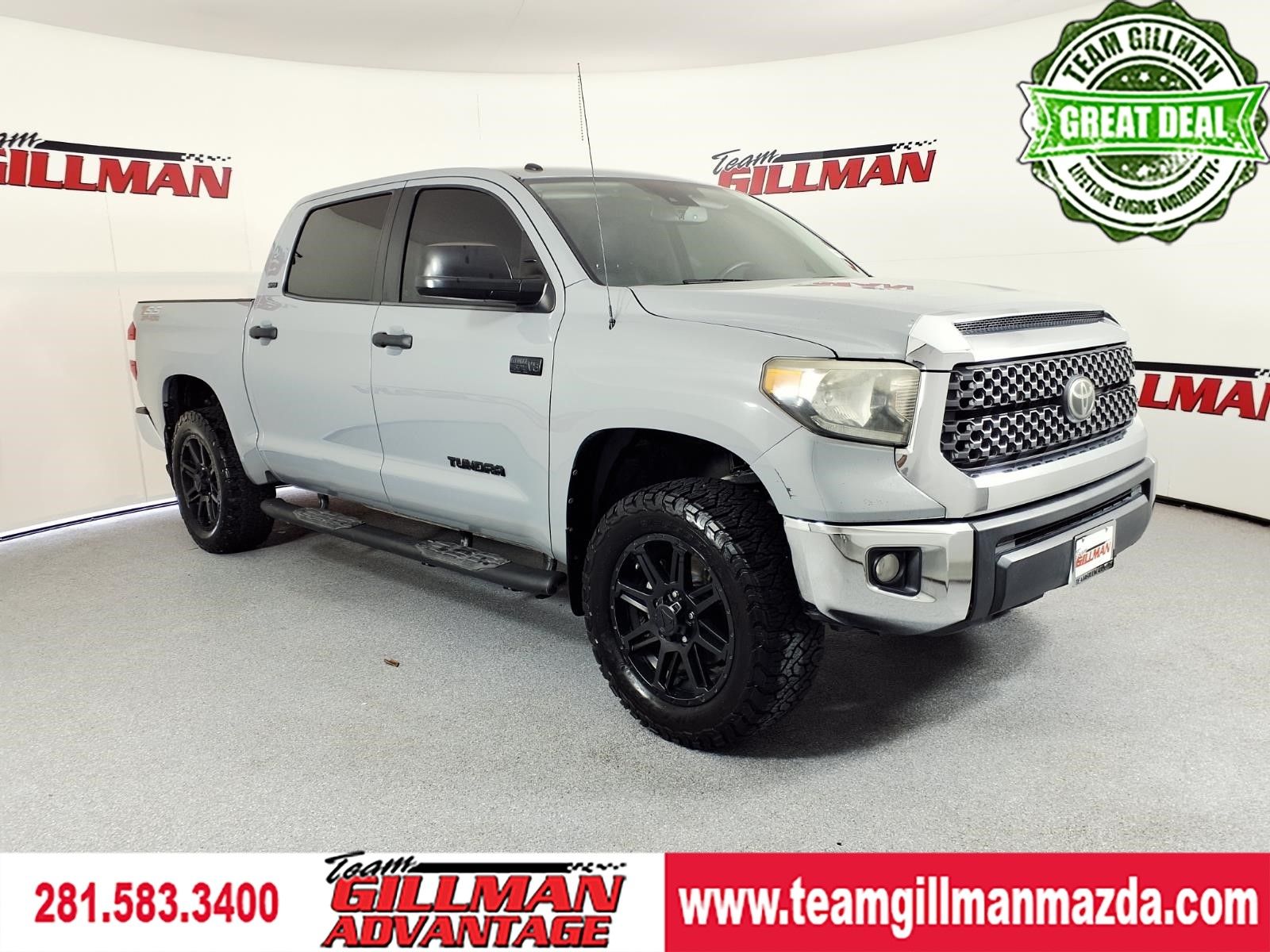 Black 2019 Toyota Tundra SR5 CrewMax 5.7L Pickup Truck 4X2 6-Speed Automatic Overdrive