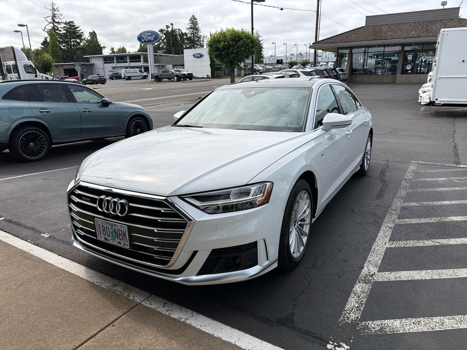 Glacier White Metallic 2021 Audi A8 Sedan All-Wheel Drive 8-Speed Automatic