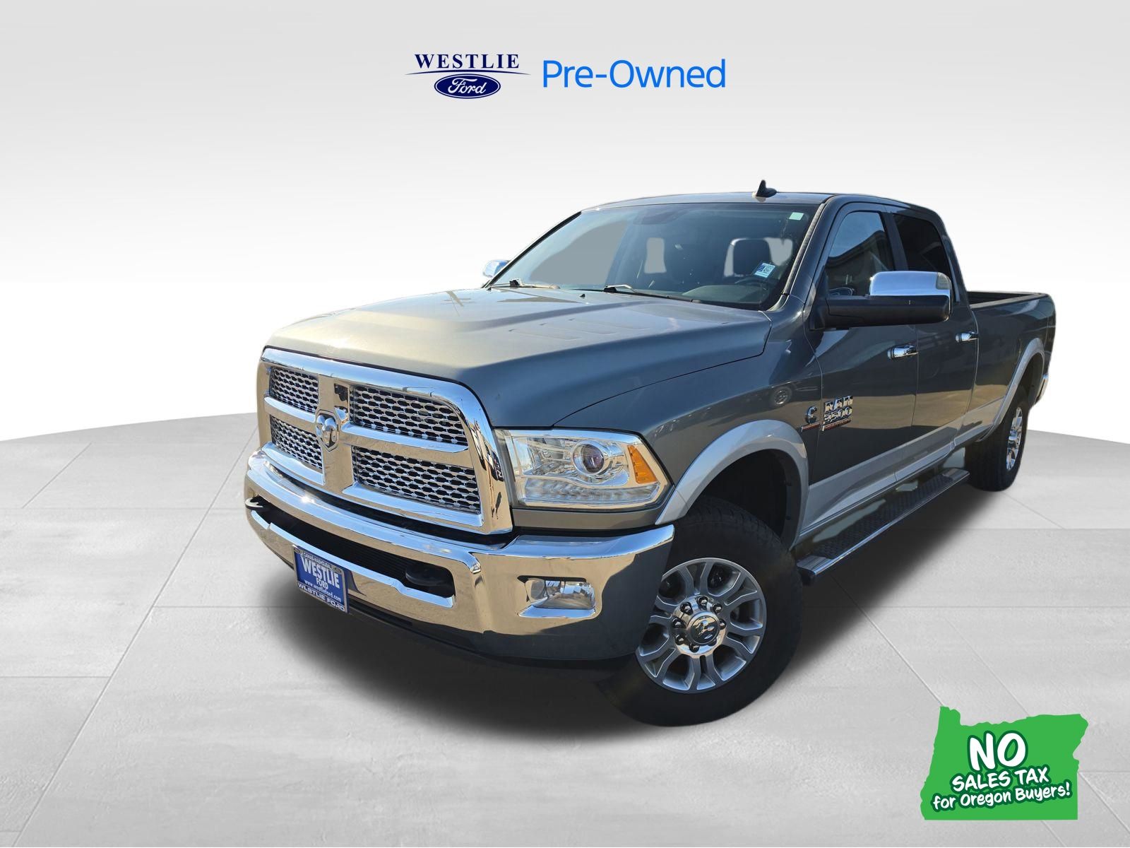 Mineral Gray Metallic Clearcoat 2013 RAM 3500 Laramie Crew Cab LB 4WD Pickup Truck Four-Wheel Drive 6-Speed Automatic