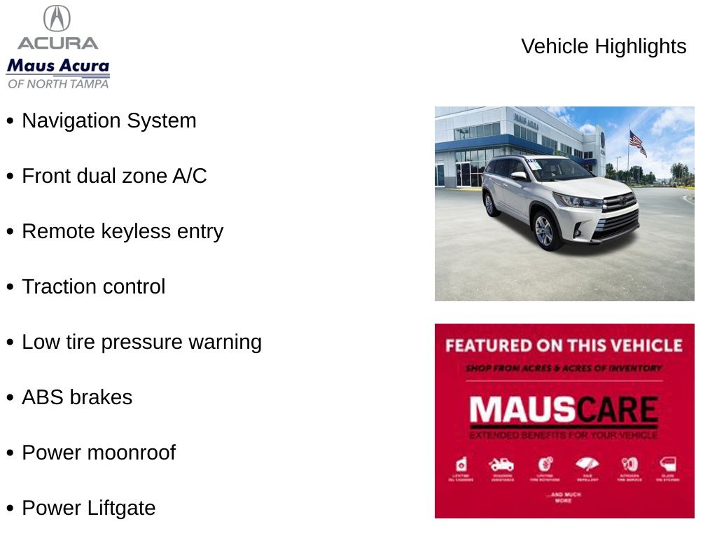 Used 2019 Toyota Highlander Limited Platinum 4D Sport Utility