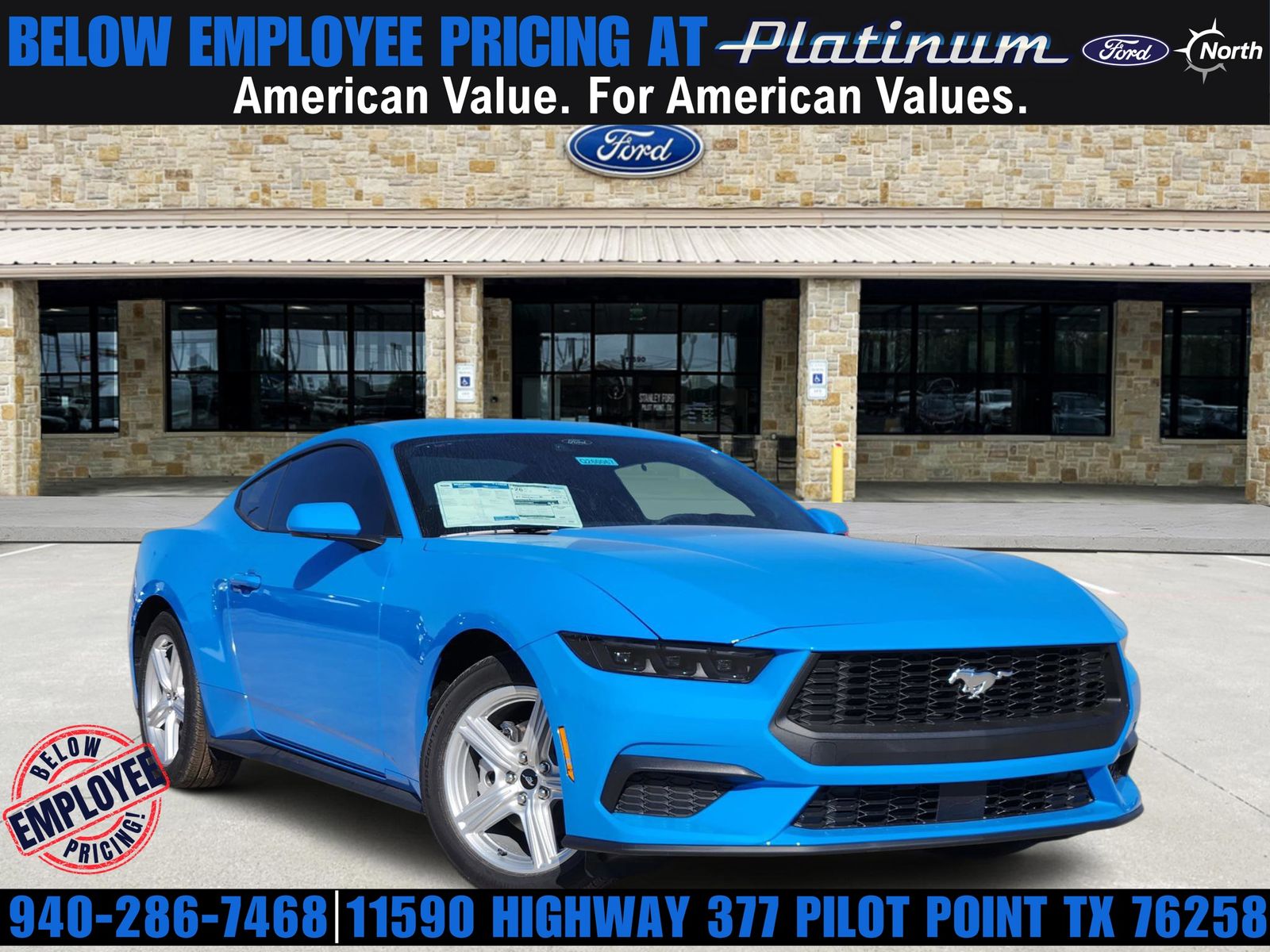 Grabber Blue Metallic 2026 Ford Mustang EcoBoost Fastback RWD Coupe Rear-Wheel Drive Automatic