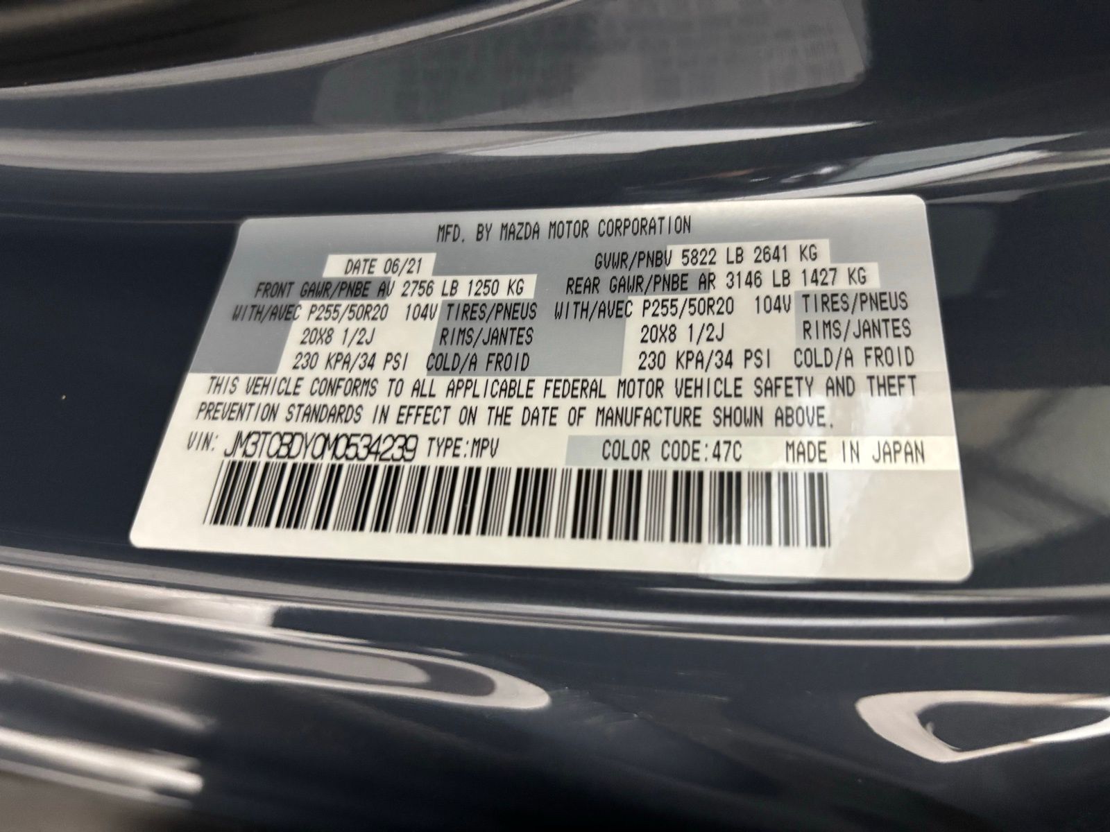 Used Car 2021 Mazda Cx-9  Carbon Edition For Sale In Austin, Texas