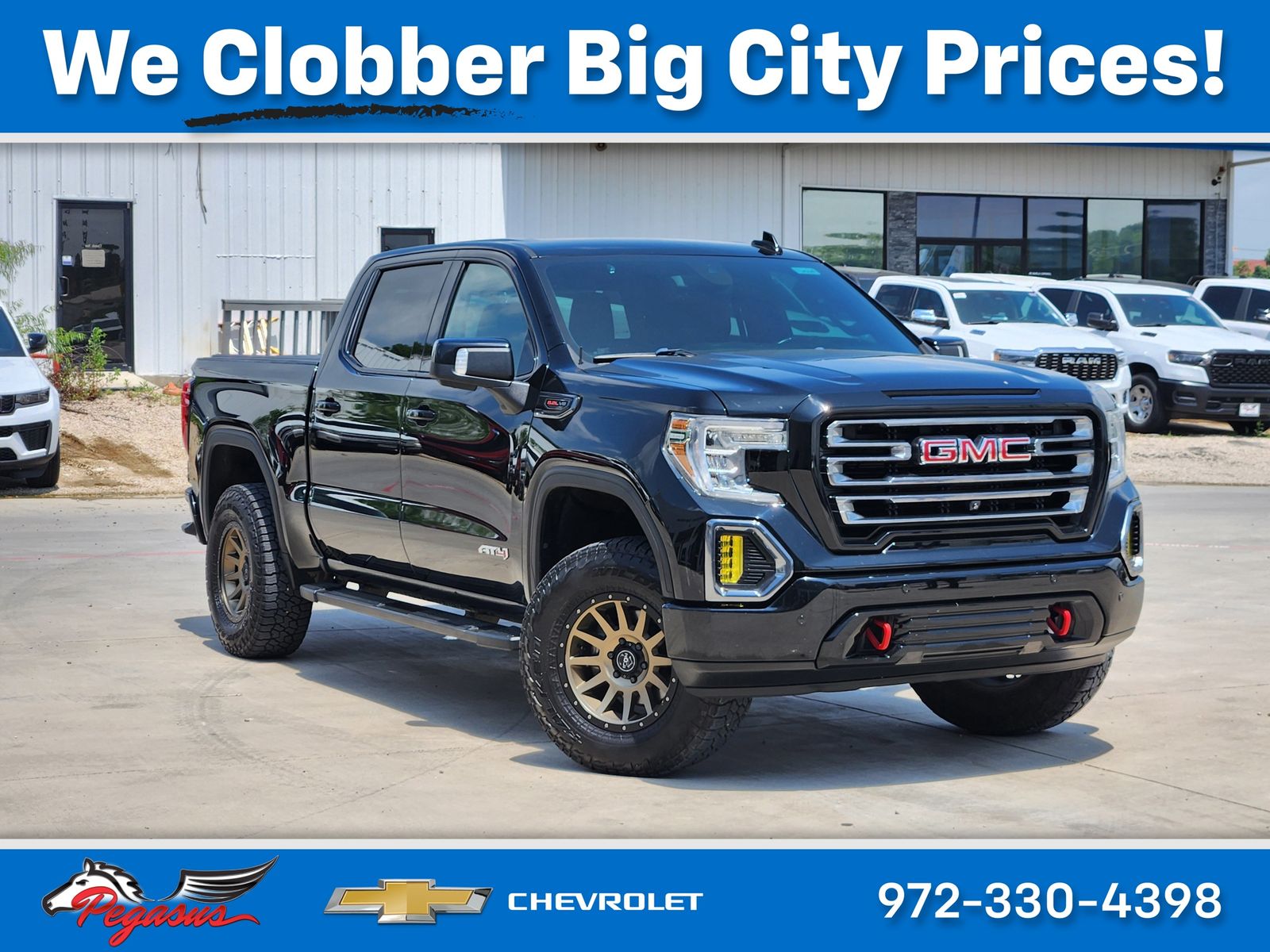 Onyx Black 2020 GMC Sierra 1500 AT4 Crew Cab 4WD Pickup Truck Four-Wheel Drive Automatic