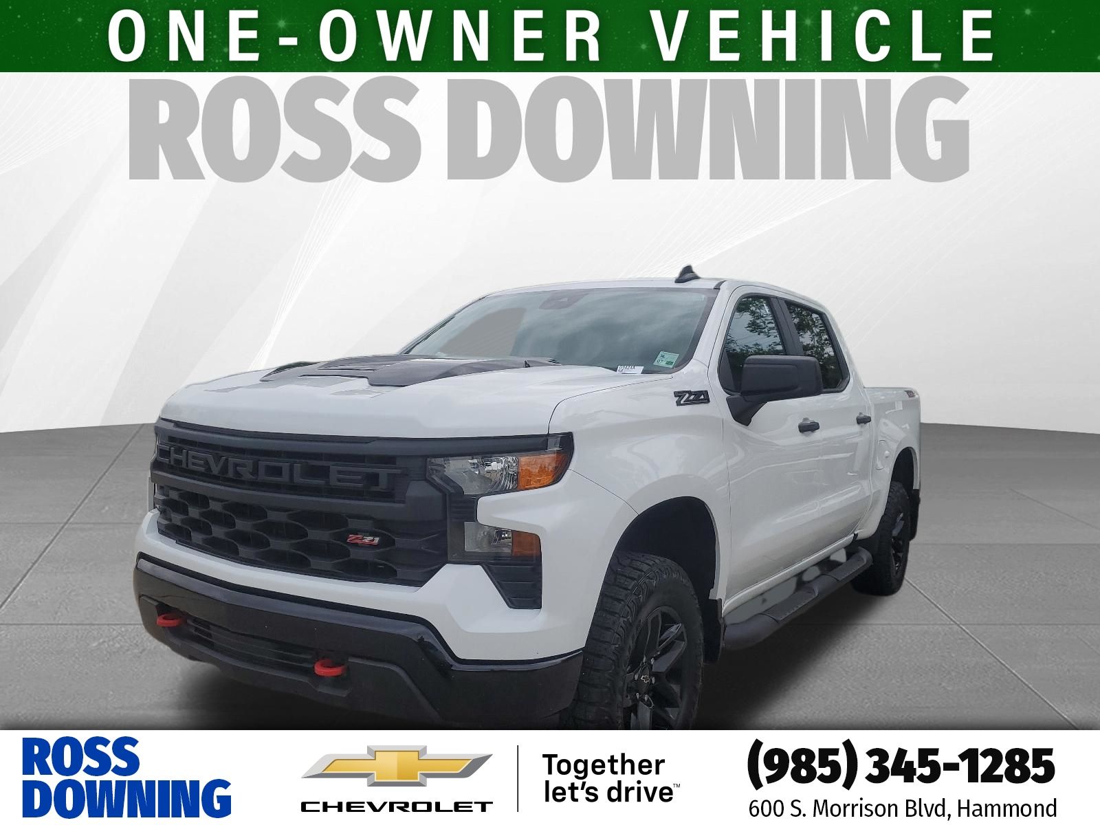 2023 Chevrolet Silverado 1500 Custom Trail Boss White at Ross Downing Chevrolet