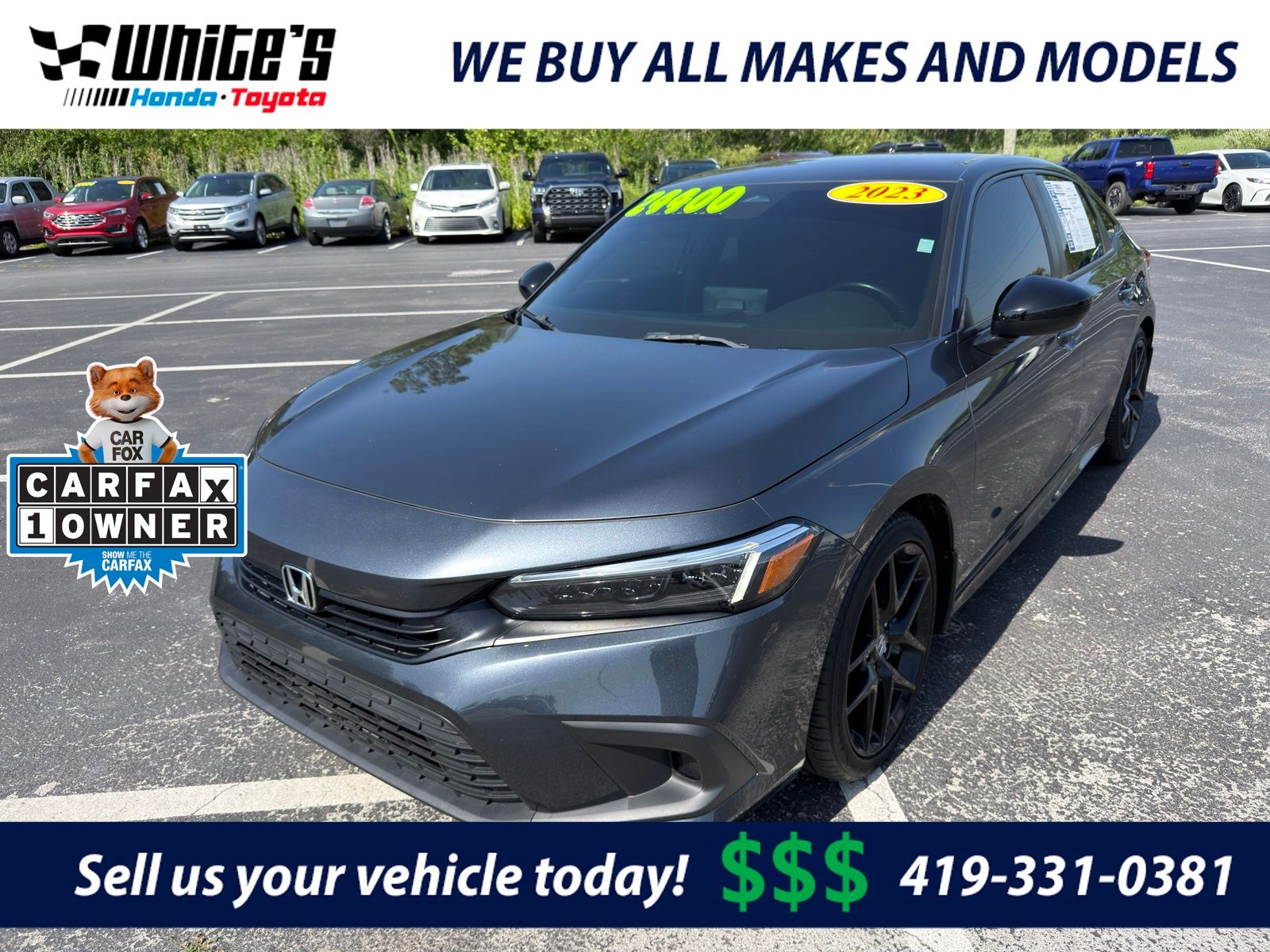 Gray 2023 Honda Civic Sedan Front-Wheel Drive Continuously Variable Transmission