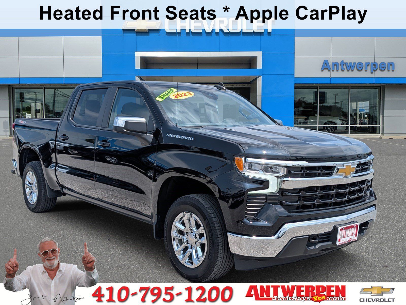 Black 2023 Chevrolet Silverado 1500 Pickup Truck Four-Wheel Drive 8-Speed Automatic