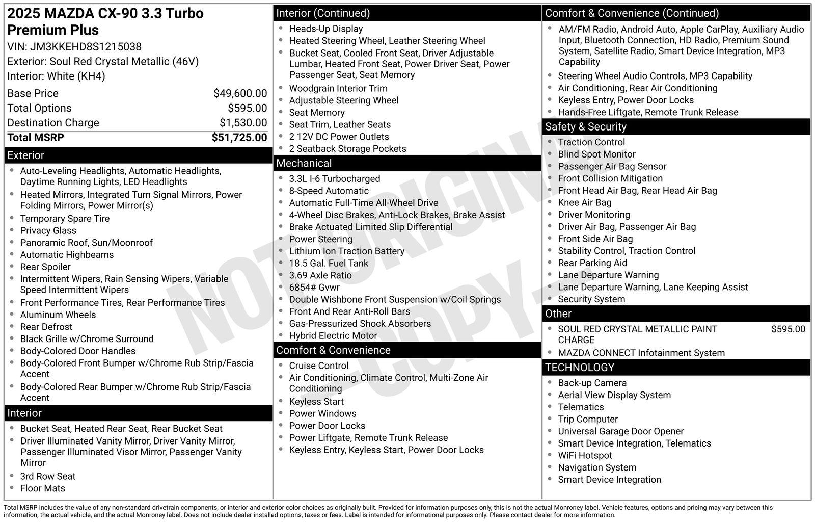 Used Car 2025 Mazda Cx-90  3.3 Turbo Premium Plus For Sale Under $40,000 In Austin, Texas