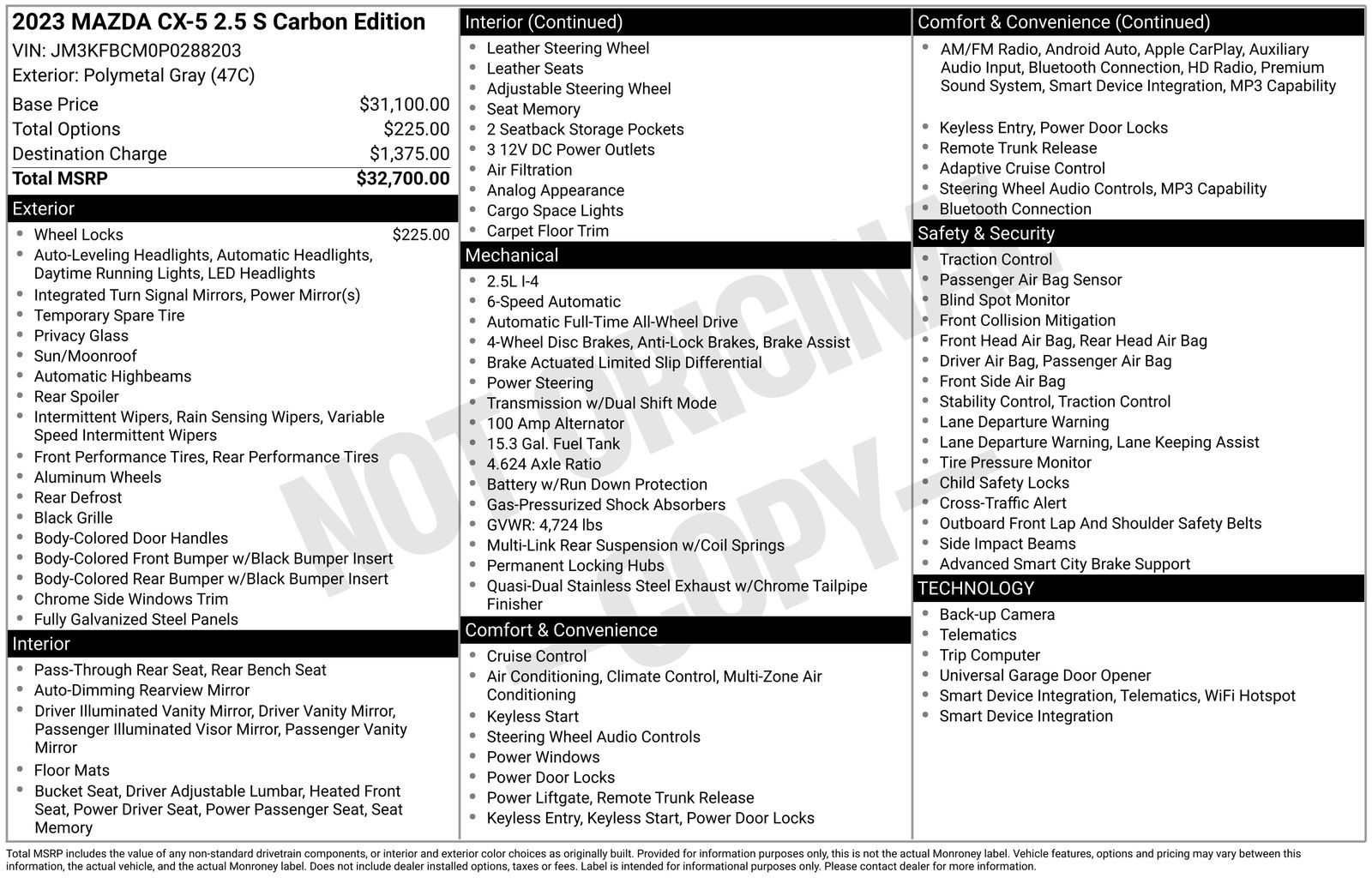 Used Car 2023 Mazda Cx-5  2.5 S Carbon Edition For Sale Under $25,000 In Austin, Texas