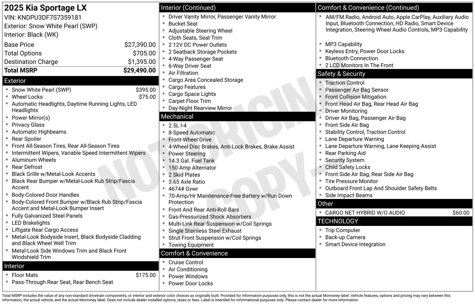 Used Car 2025 Kia Sportage  Lx For Sale Under $25,000 In Austin, Texas
