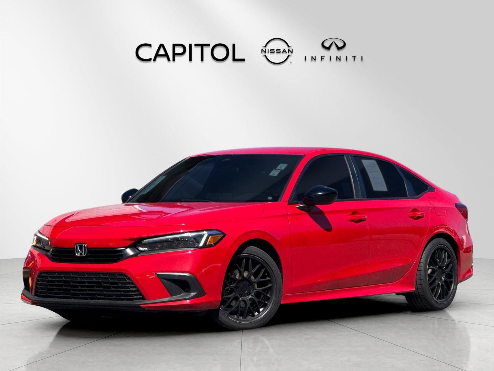 Rallye Red 2022 Honda Civic Sedan Front-Wheel Drive Continuously Variable Transmission
