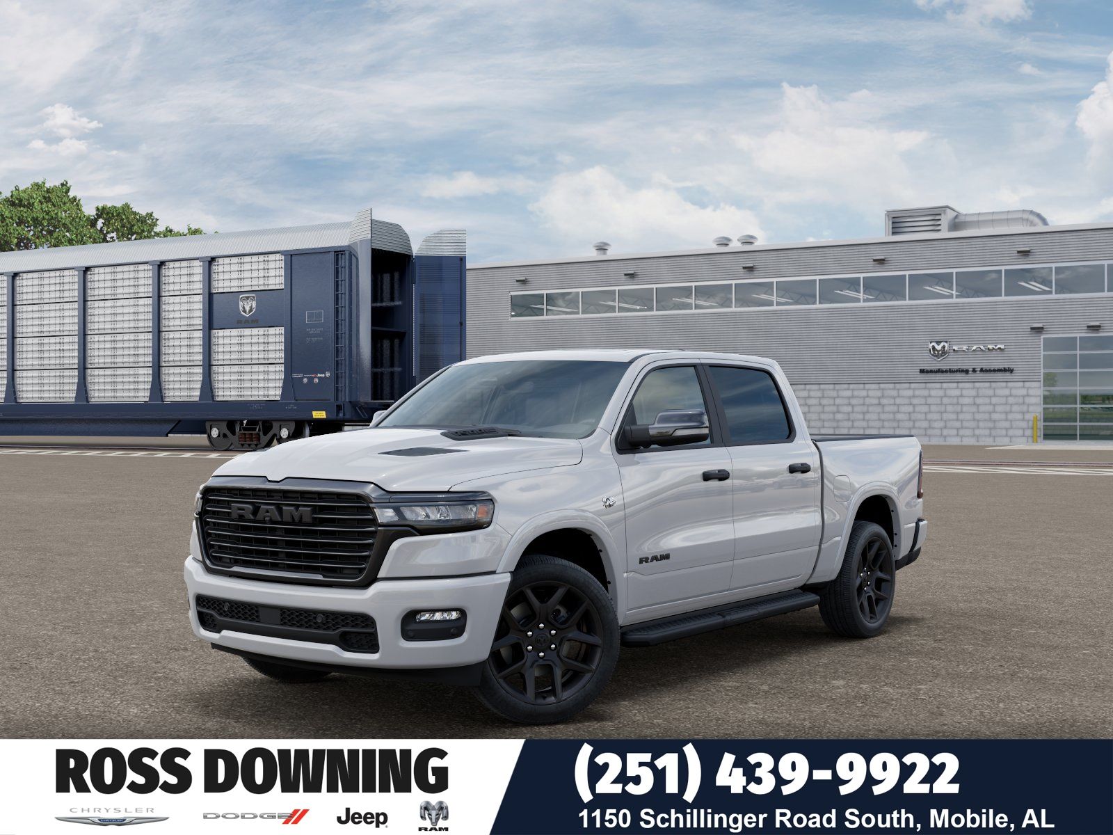 Bright White Clearcoat 2026 RAM 1500 Laramie Crew Cab 4WD Pickup Truck Four-Wheel Drive 8-Speed Automatic