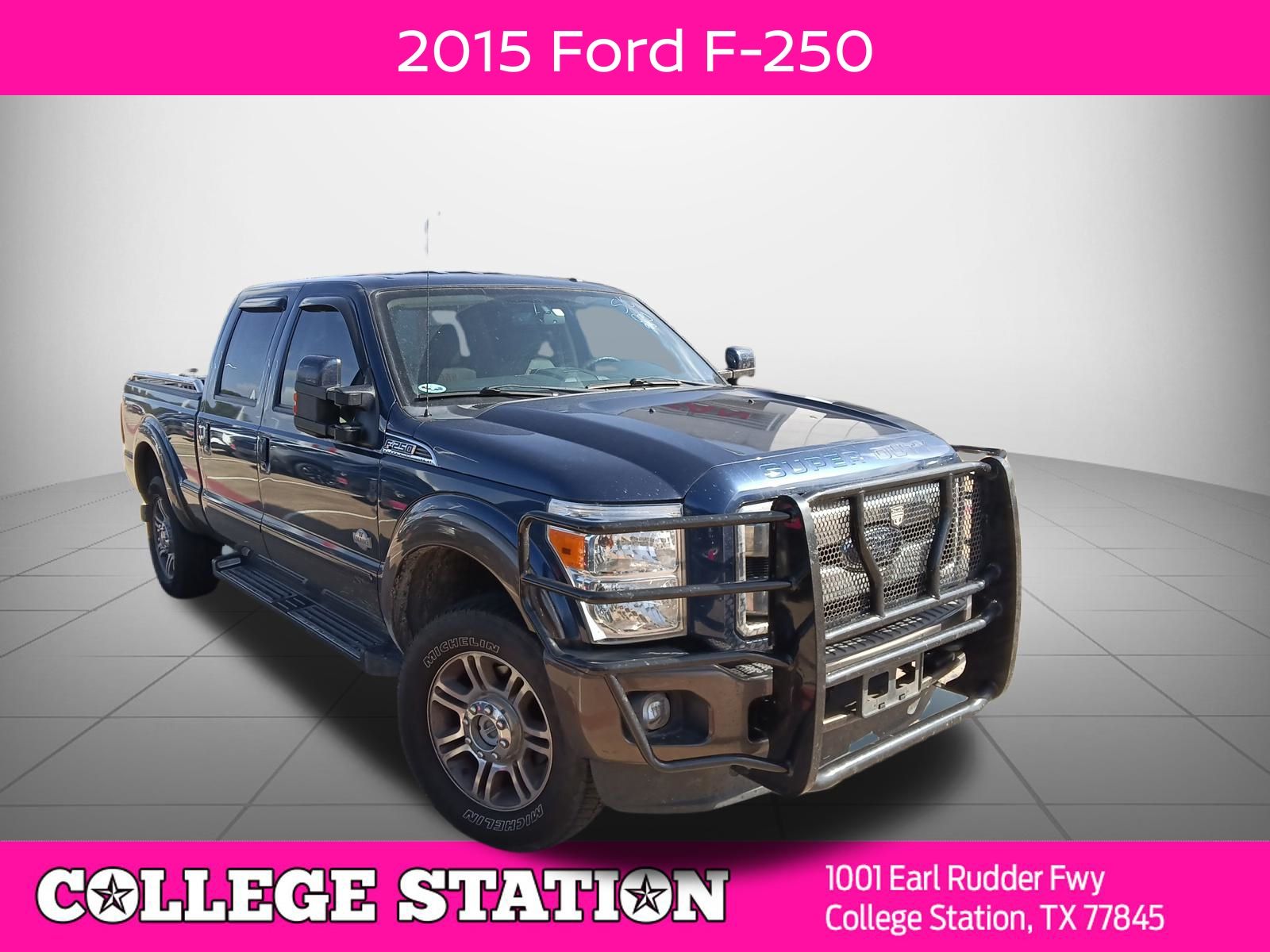 Blue 2015 Ford F-250 Super Duty Pickup Truck Four-Wheel Drive 6-Speed Automatic Overdrive