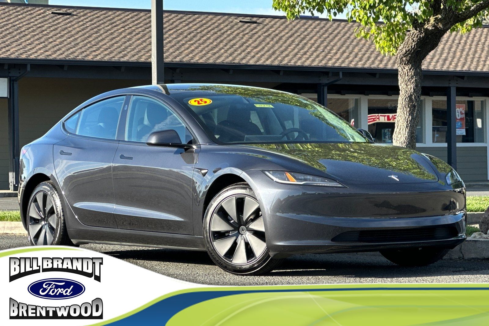 Gray (Stealth Grey) 2025 Tesla Model 3 Long Range RWD Sedan Rear-Wheel Drive 1-Speed Automatic